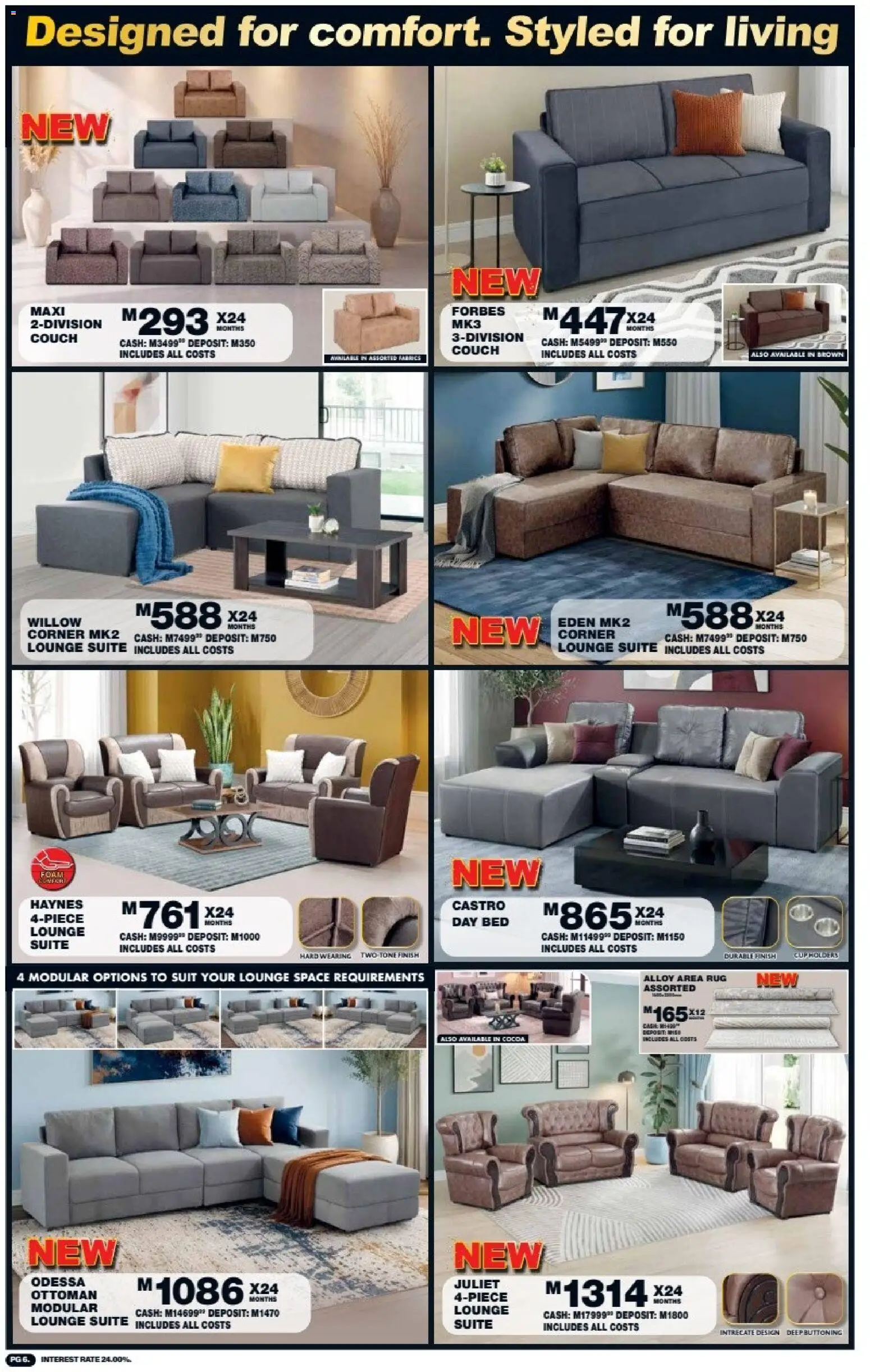 New Lewis Stores catalogue – valid from 10/08/2026 | Page: 6 | Products: Cocoa, Bed, Couch, Lounge suite