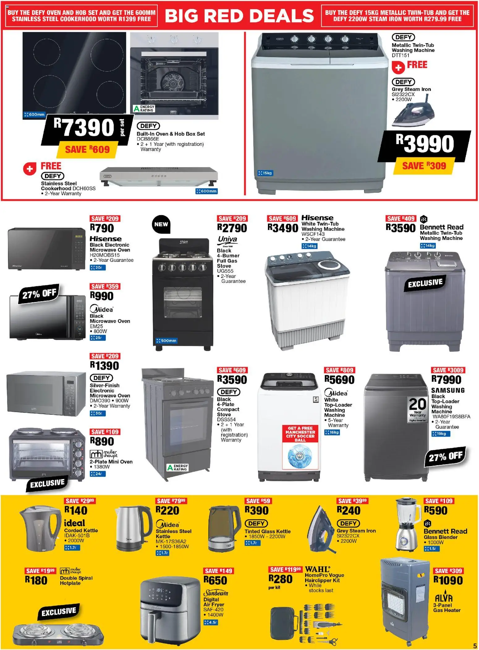 New OK Furniture catalogue – valid from 27.05.2026 | Page: 5 | Products: Washing machine, Iron, Box, Air fryer