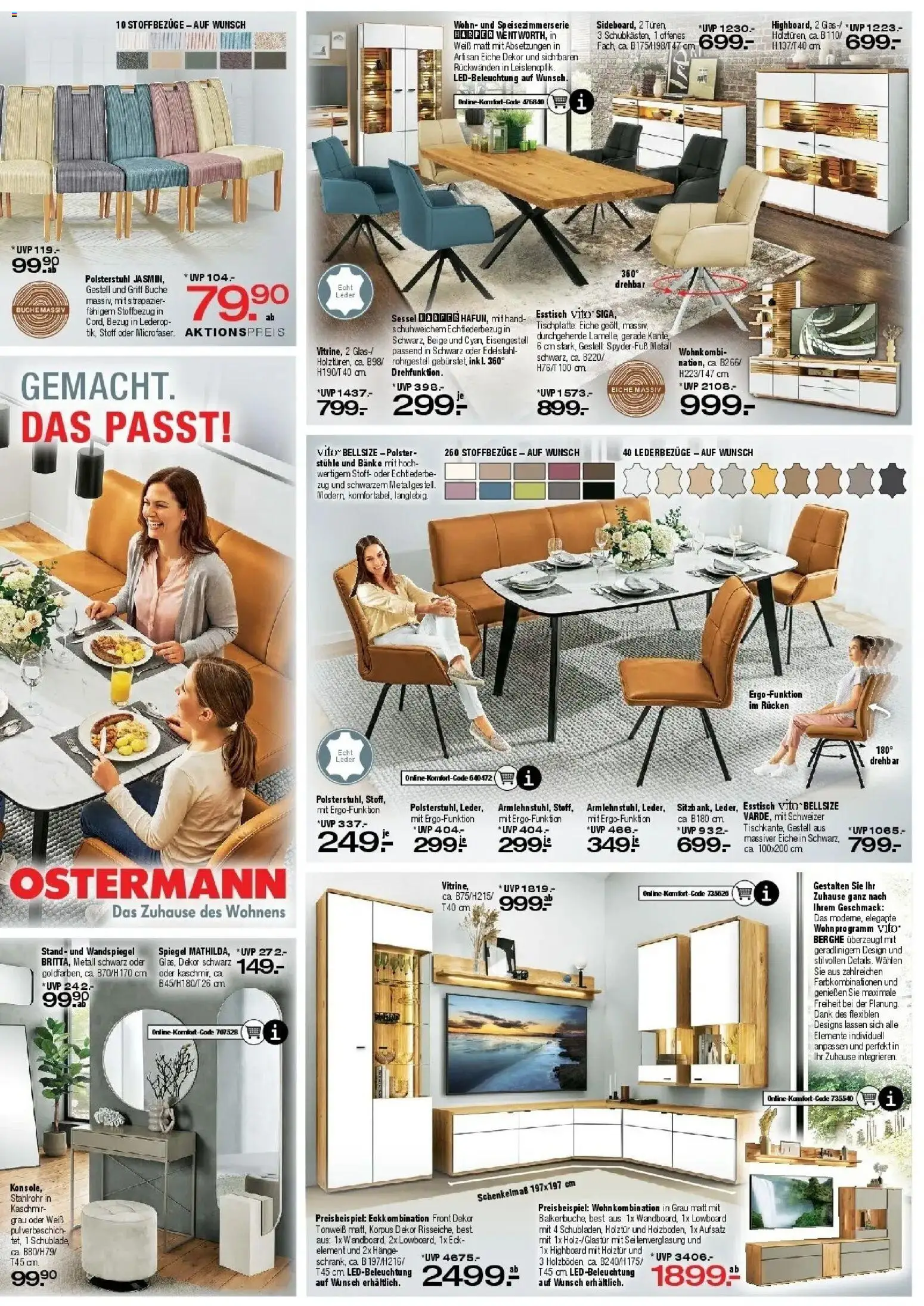 Ostermann - Möbel Ostermann: Neue Möbel wirken Wunder. (ab 29.08.2026) zum Blättern | Seite: 5 | Produkte: Lowboard, HIghboard, Esstisch, Spiegel