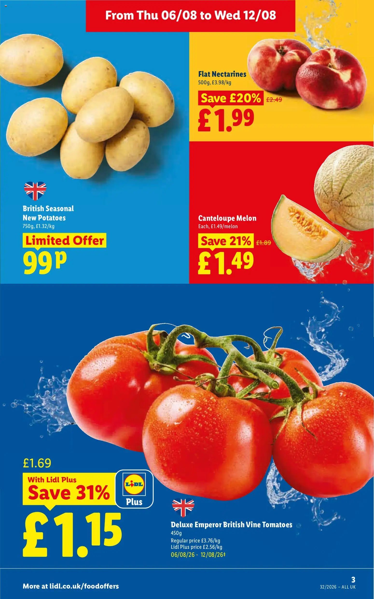 {H1} | Page: 3 | Products: Tomatoes, Nectarines, Melon, Potatoes