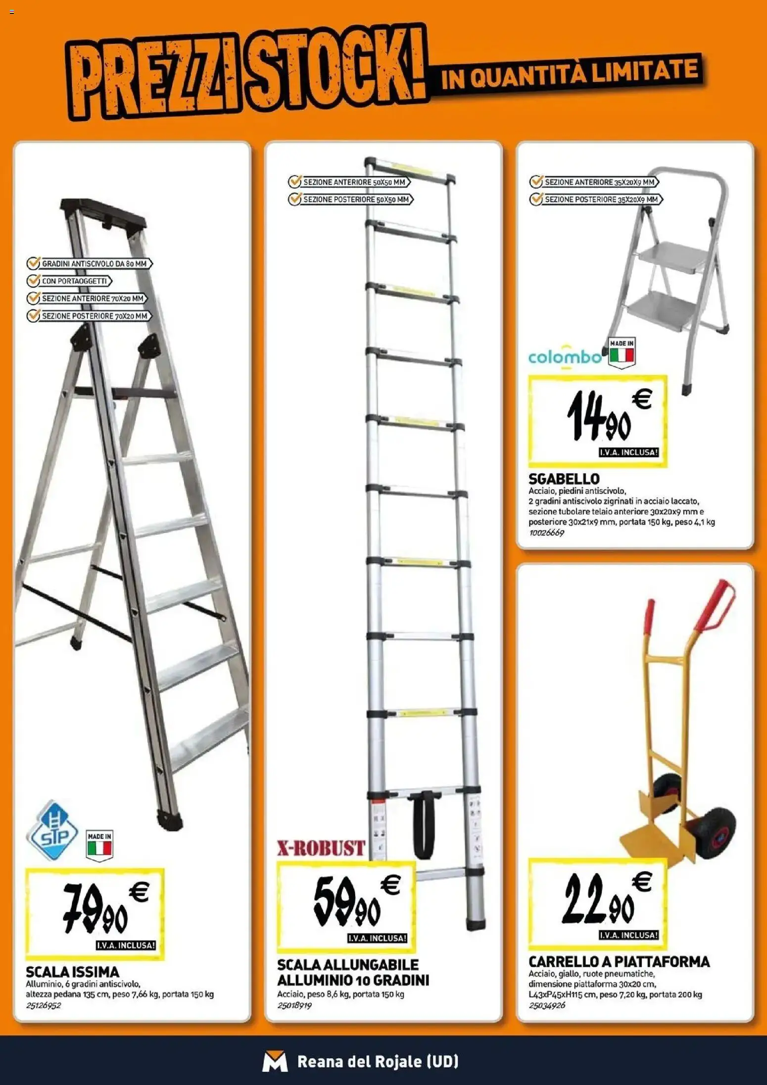 Volantino TECNOMAT del 30/07/2026 | Pagina: 15 | Prodotti: Carrello, Sgabello, Scala, Alluminio