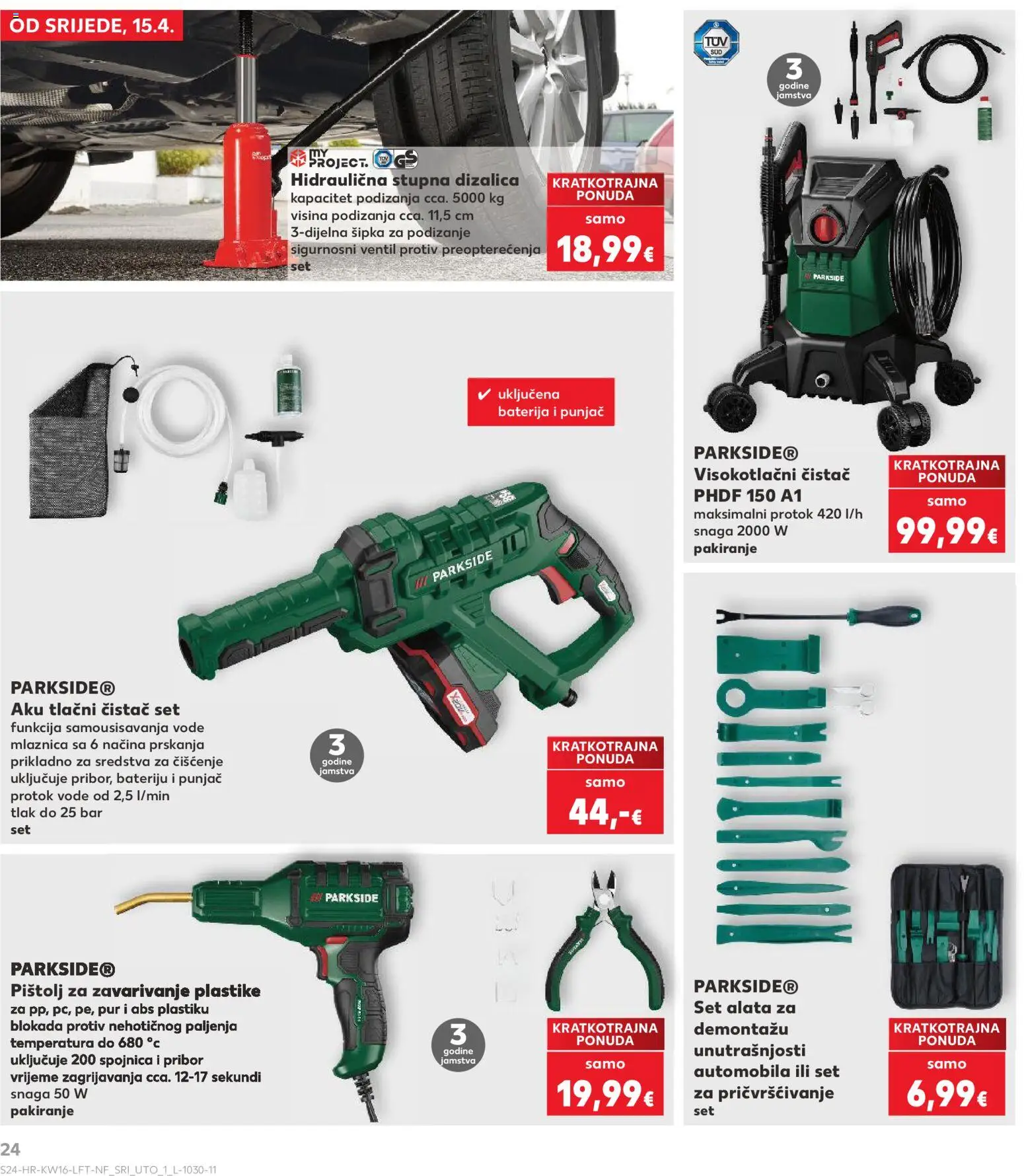 Kaufland katalog | vrijedi od 15.04.2026 | Stranica: 24 | Proizvodi: Sredstva za čiščenje, Ventil, Parkside, Visokotlačni čistač