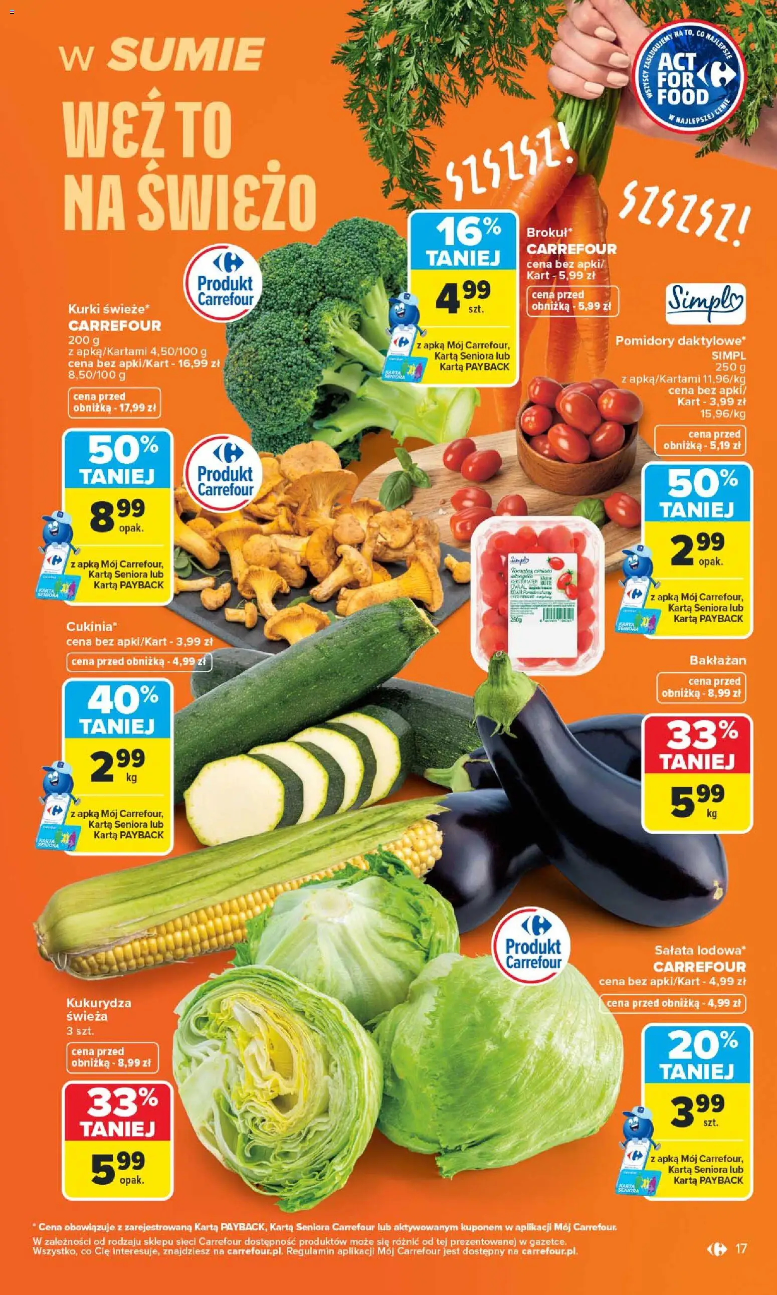 Carrefour gazetka - Warszawa od 24.08.2026 | Strona: 17 | Produkty: Karta, Kurki, Sałata, Pomidory