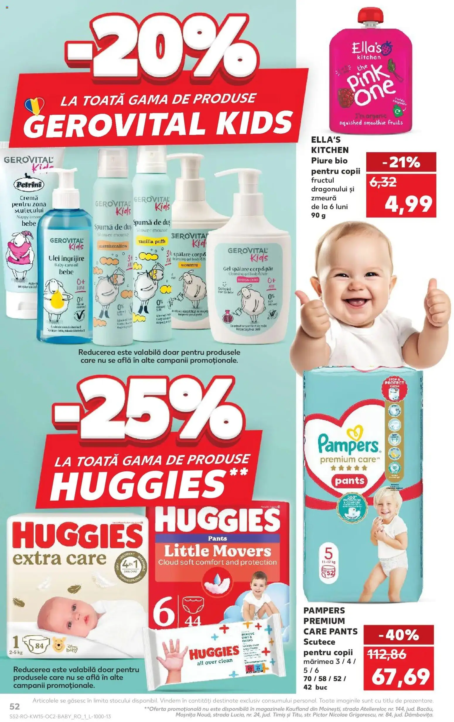Noul catalog Kaufland – valabil de la 08.04.2026 | Pagină: 52 | Produse: Pirinç gevreği, Body, Duș, Scutece