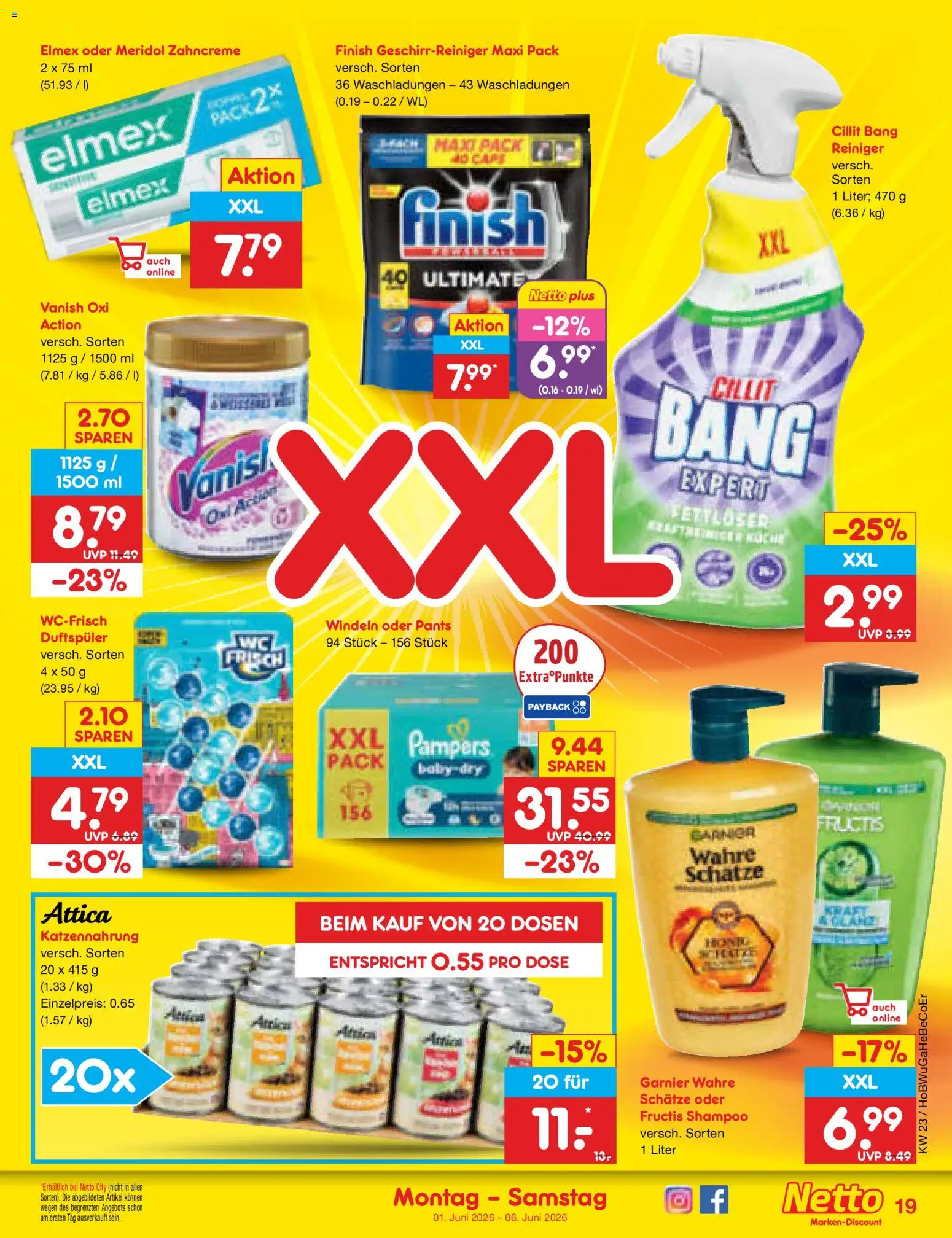 Netto Marken-Discount Prospekt – gültig ab 01.06.2026 | Seite: 21 | Produkte: Pampers, Finish, Shampoo