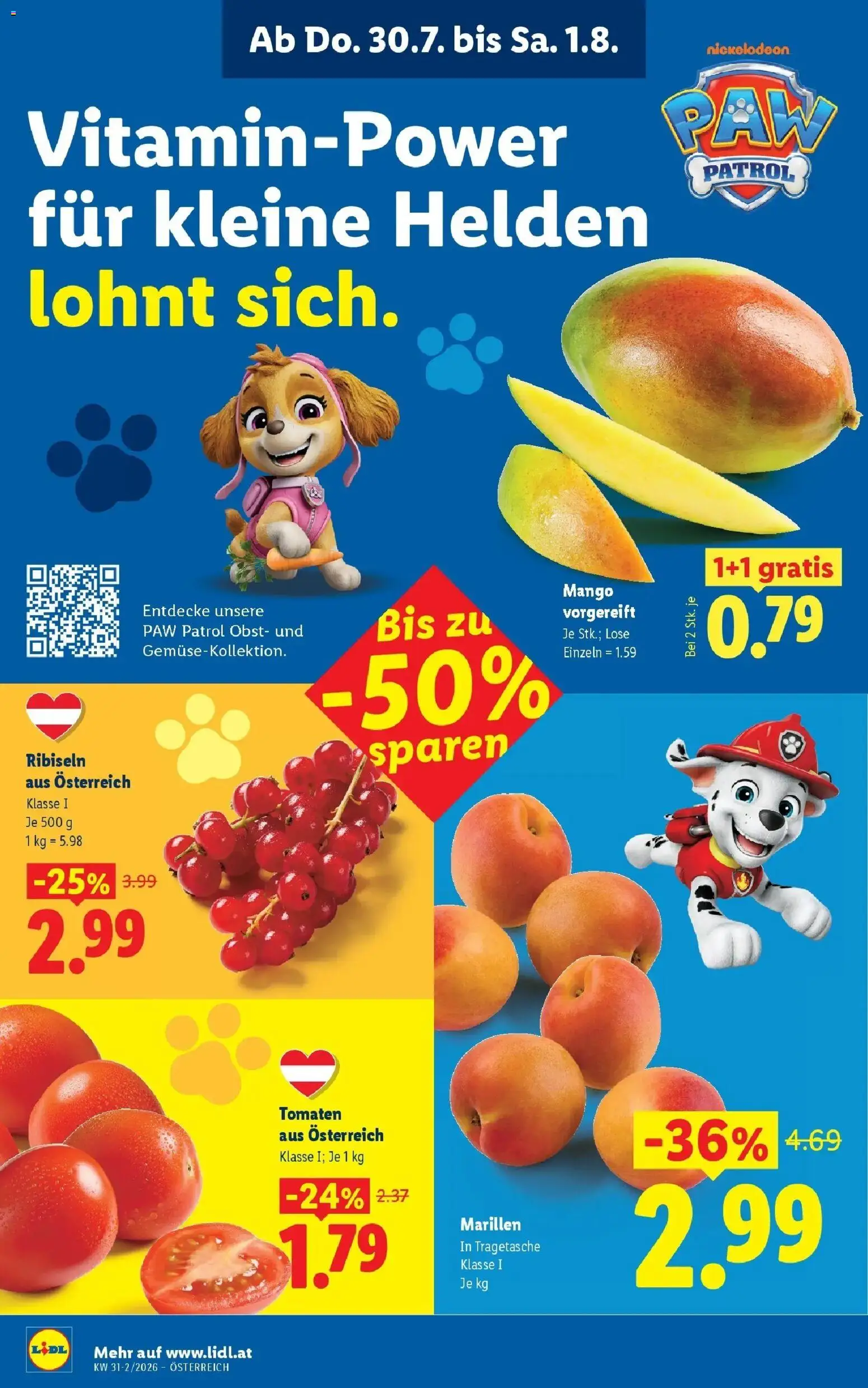 Lidl Flugblatt - Jenbach, Eferding, Dornbirn gültig ab 30.07.2026 | Seite: 6 | Produkte: Obst, Mango, Tomaten