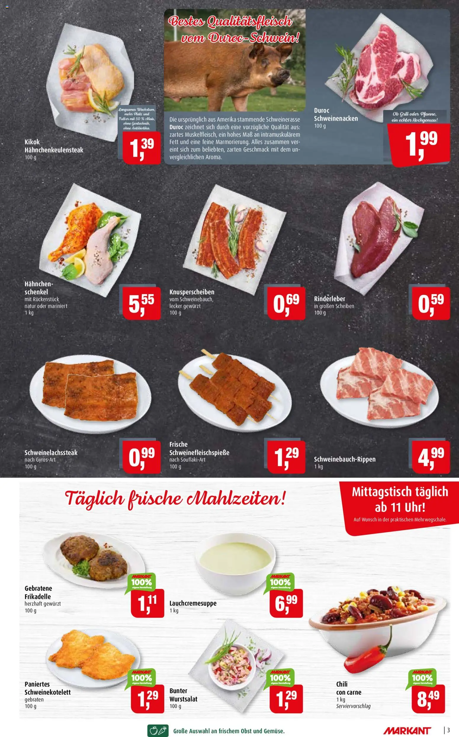 Markant Prospekt – gültig ab 24.08.2026 | Seite: 3 | Produkte: Grill, Hahnchen, Schweinenacken, Chili