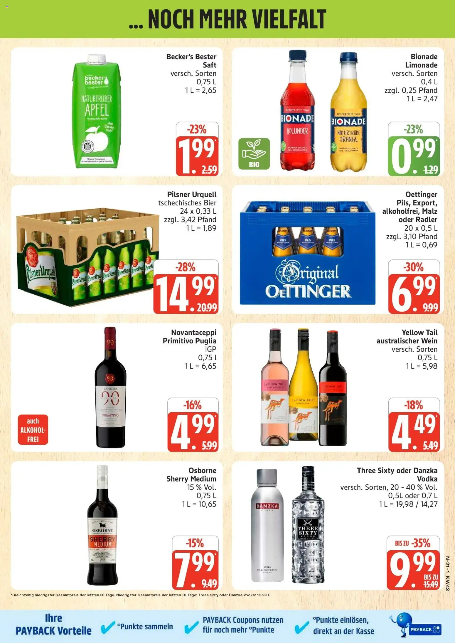 Edeka Prospekt Schleswig (ab 19.10.2026) » Angebote Online | Seite: 21 | Produkte: Osborne, Äpfel, Oettinger, Pilsner urquell