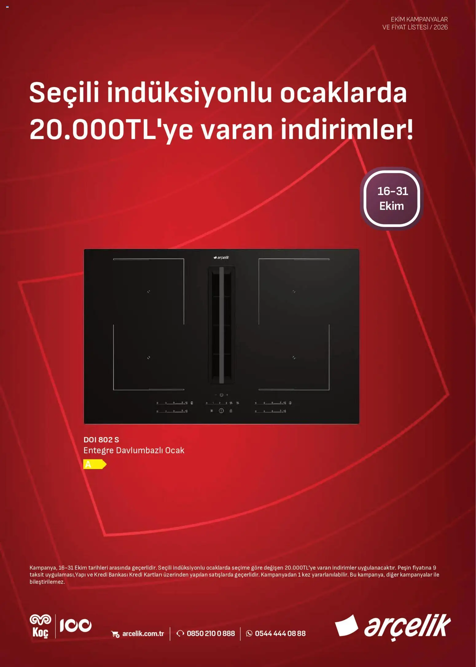 Arçelik - Ankastre Kataloğu - 16 Ekim 2026 tarihinden itibaren geçerlidir | Sayfa: 4 | Ürünler: Ocak