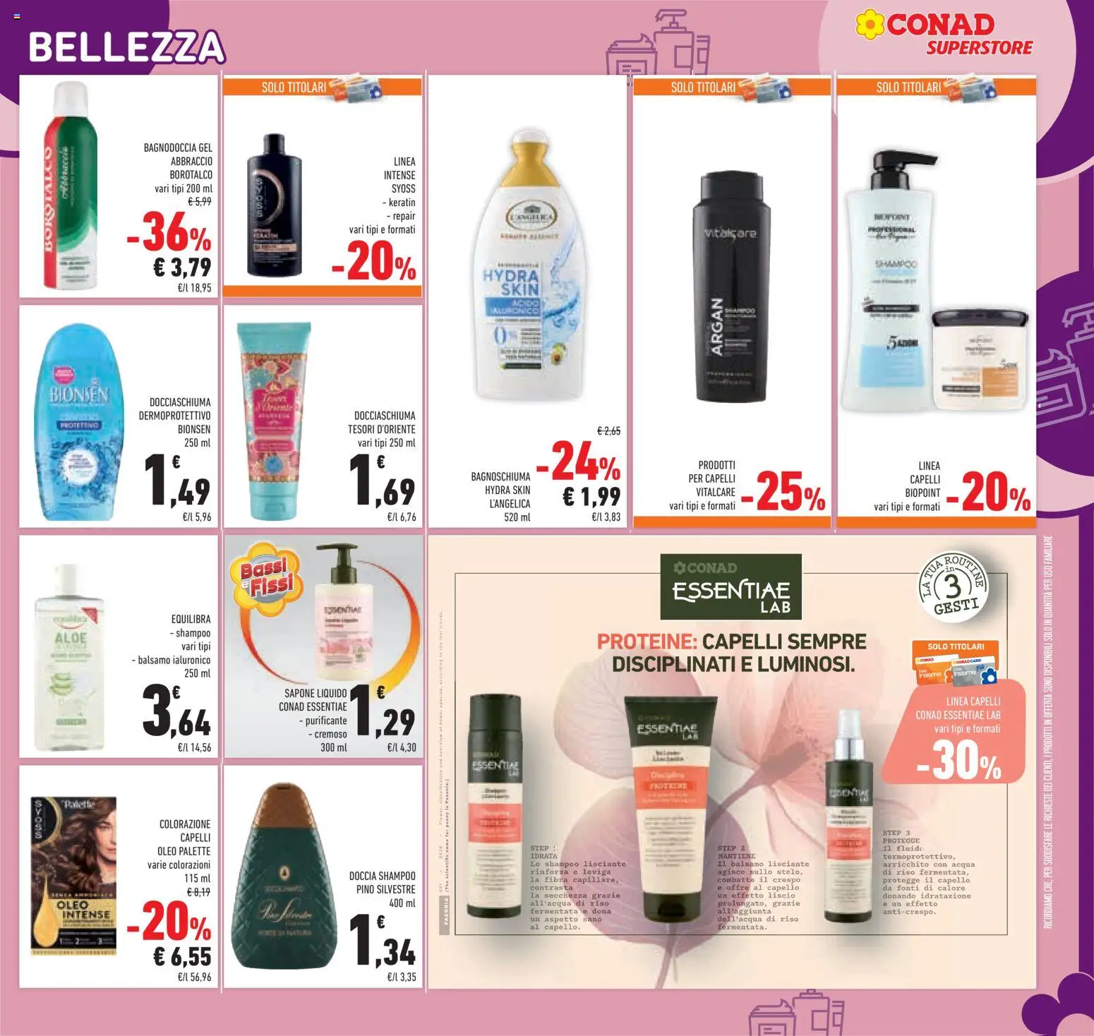 Volantino Conad del 04.06.2026 | Pagina: 35 | Prodotti: Shampoo, Bagnoschiuma, Bagno, Doccia