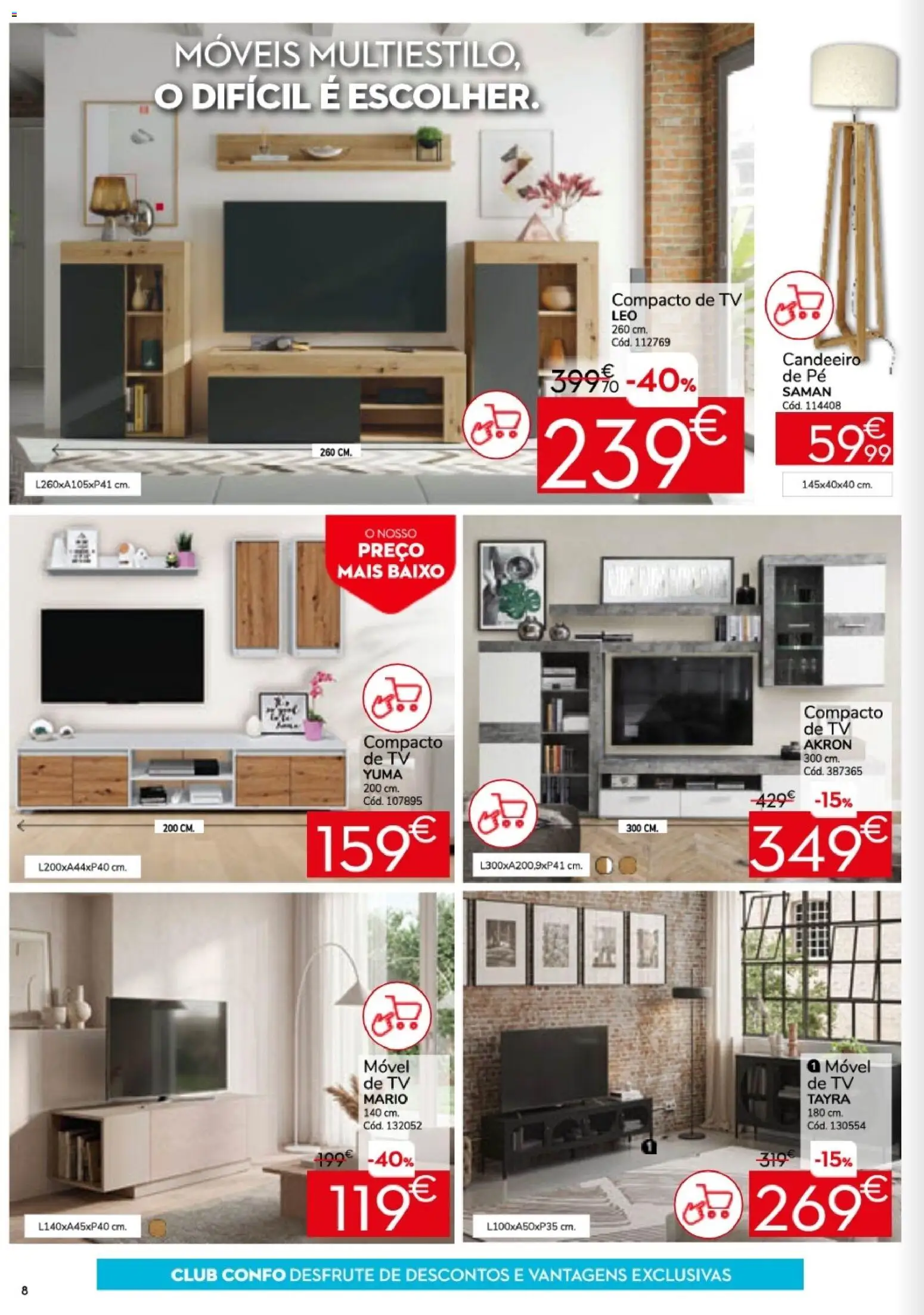 Conforama folheto │ válido de 26.05.2026 | Página: 8 | Produtos: Candeeiro, Candeeiro de pé