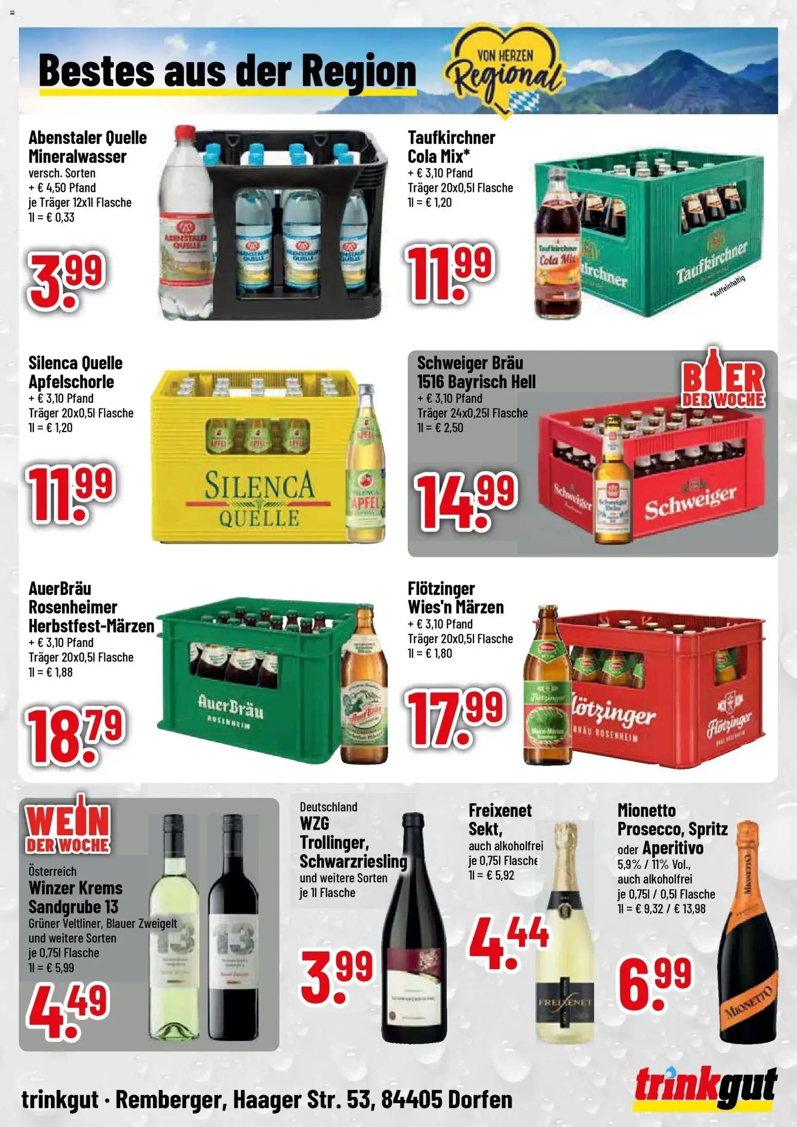 Trinkgut Prospekt Dorfen (ab 24.08.2026) » Angebote online | Seite: 4 | Produkte: Cola, Freixenet, Mineralwasser, Wein