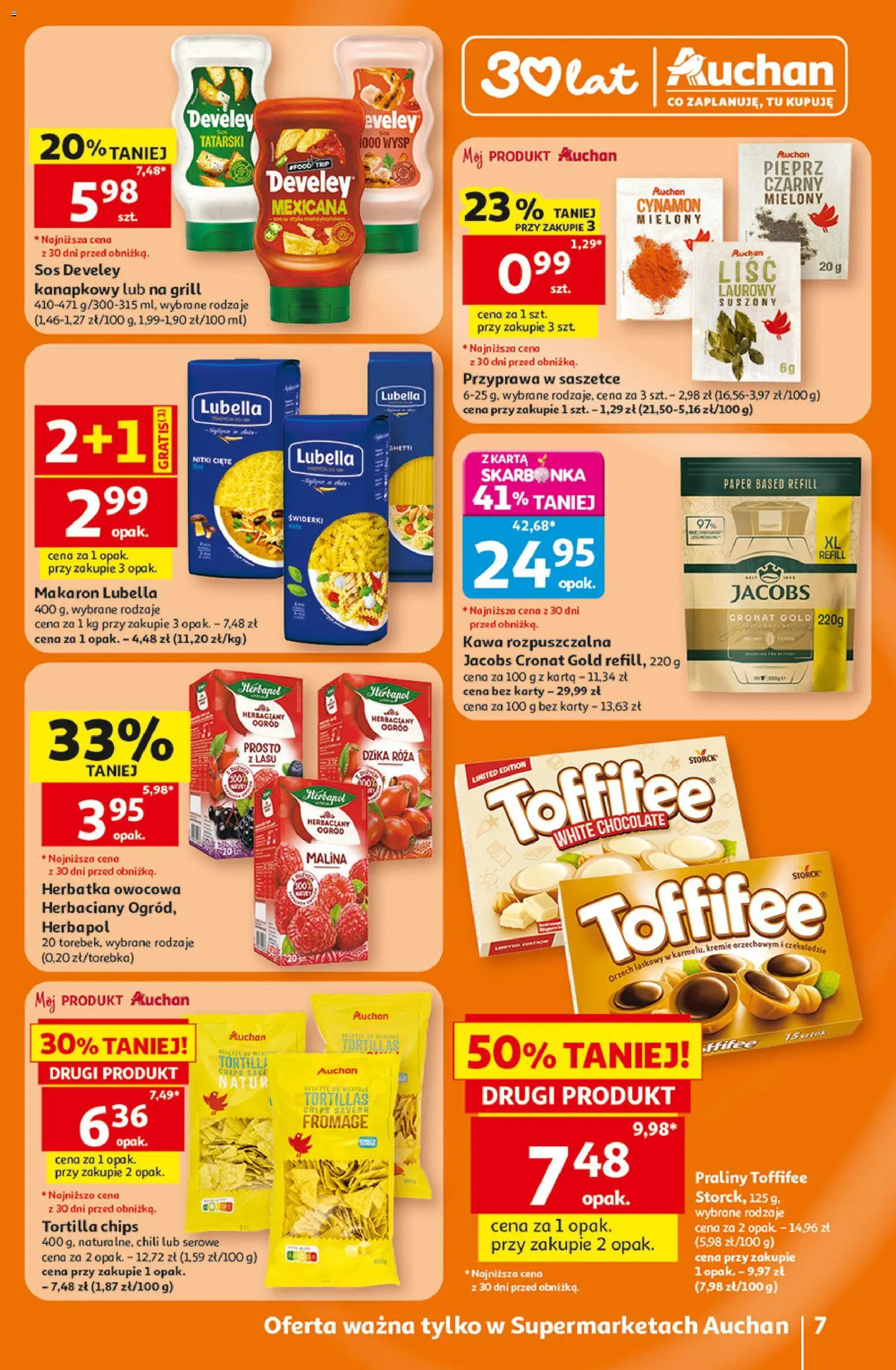 Auchan gazetka od 16.07.2026 | Strona: 7 | Produkty: Karta, Praliny, Grill, Sos