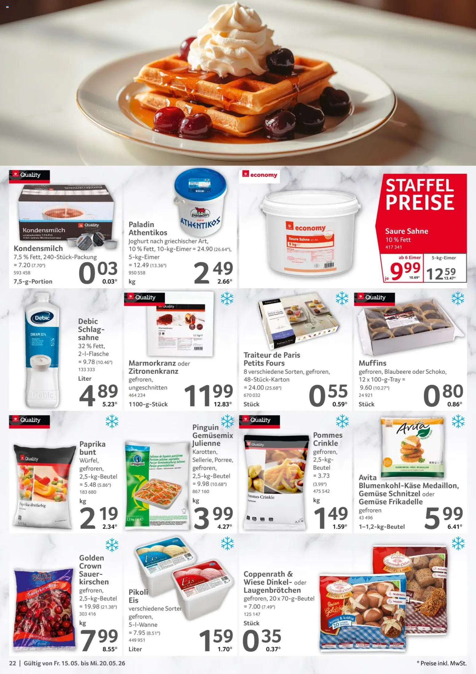Selgros Prospekt 	 – gültig ab 15.05.2026 | Seite: 22 | Produkte: Milch, Pommes, Schnitzel, Paprika