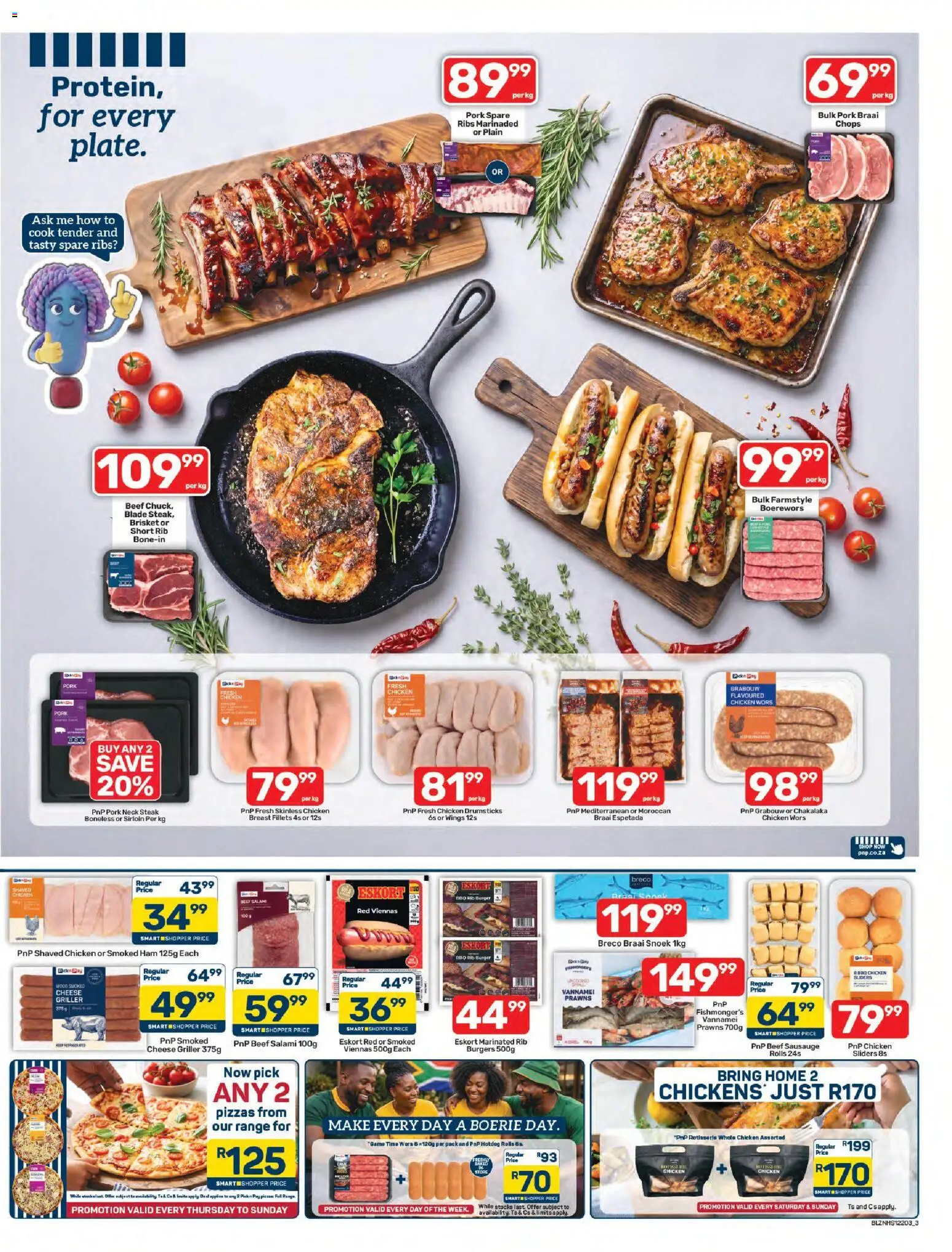 New Pick n Pay catalogue – valid from 12/10/2026 | Page: 3 | Products: Steak, Cheese, Ham, Beef