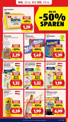 Hofer Flugblatt ab 19.06.2026 gültig | Seite: 19 | Produkte: Schokolade, Saft, Äpfel