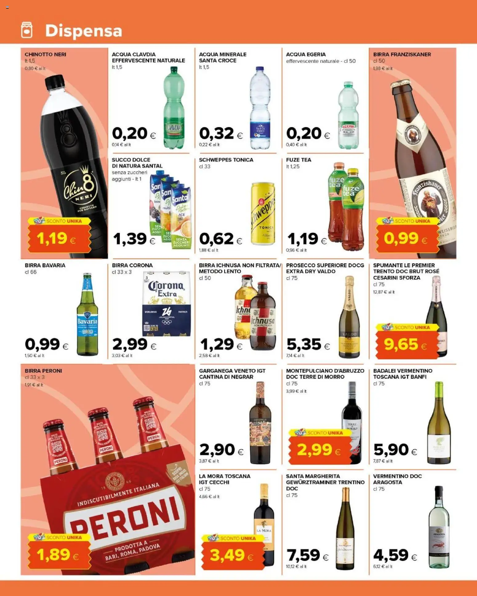 Volantino Tigre del 17.06.2026 | Pagina: 10 | Prodotti: Birra, Chinotto, Prosecco, Acqua