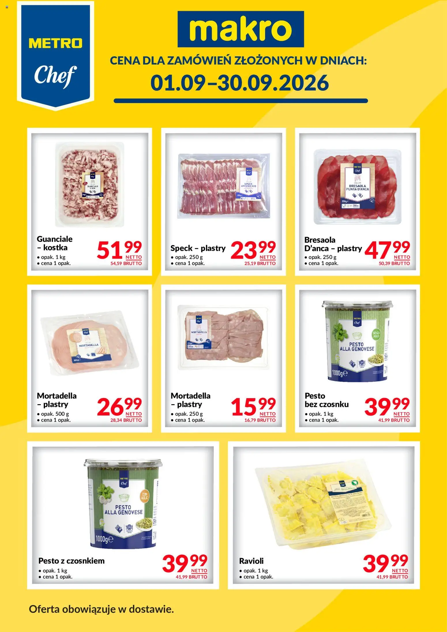 Makro gazetka - Metro Chef w dostawie II od 01.09.2026 | Strona: 3 | Produkty: Ravioli, Pesto