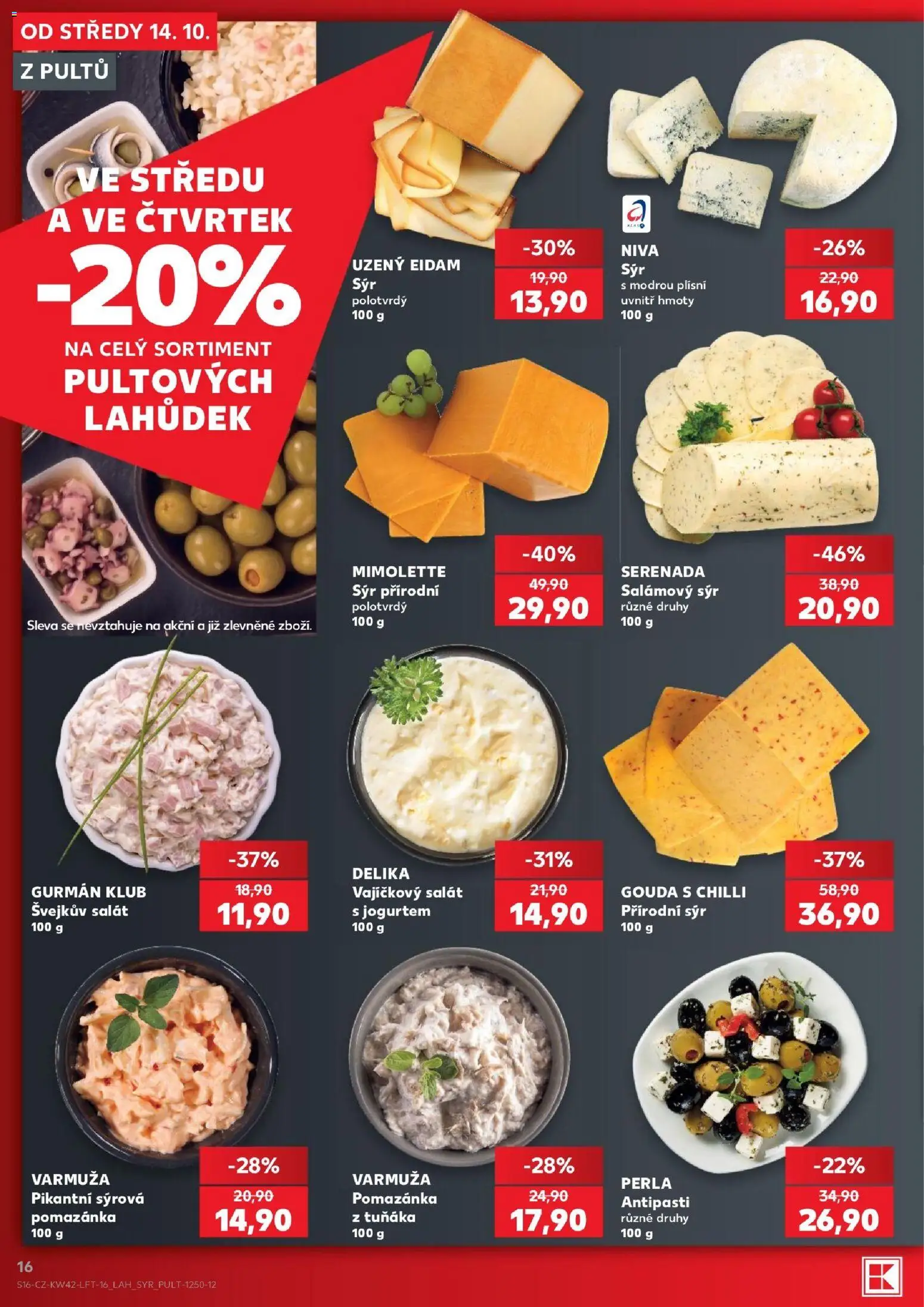 Kaufland leták - Liberec od 14.10.2026 | Strana: 16 | Produkty: Sýr, Salát, Eidam, Perla