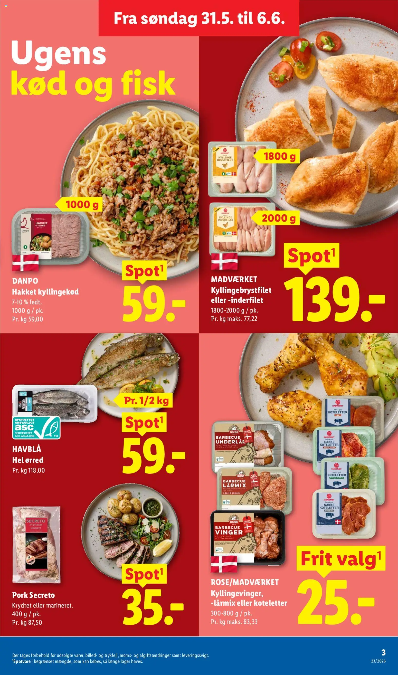 Lidl tilbudsavis – gyldig fra 31.05.2026 | Side: 7 | Produkter: Kyllingekød, Fisk, Koteletter, Søm