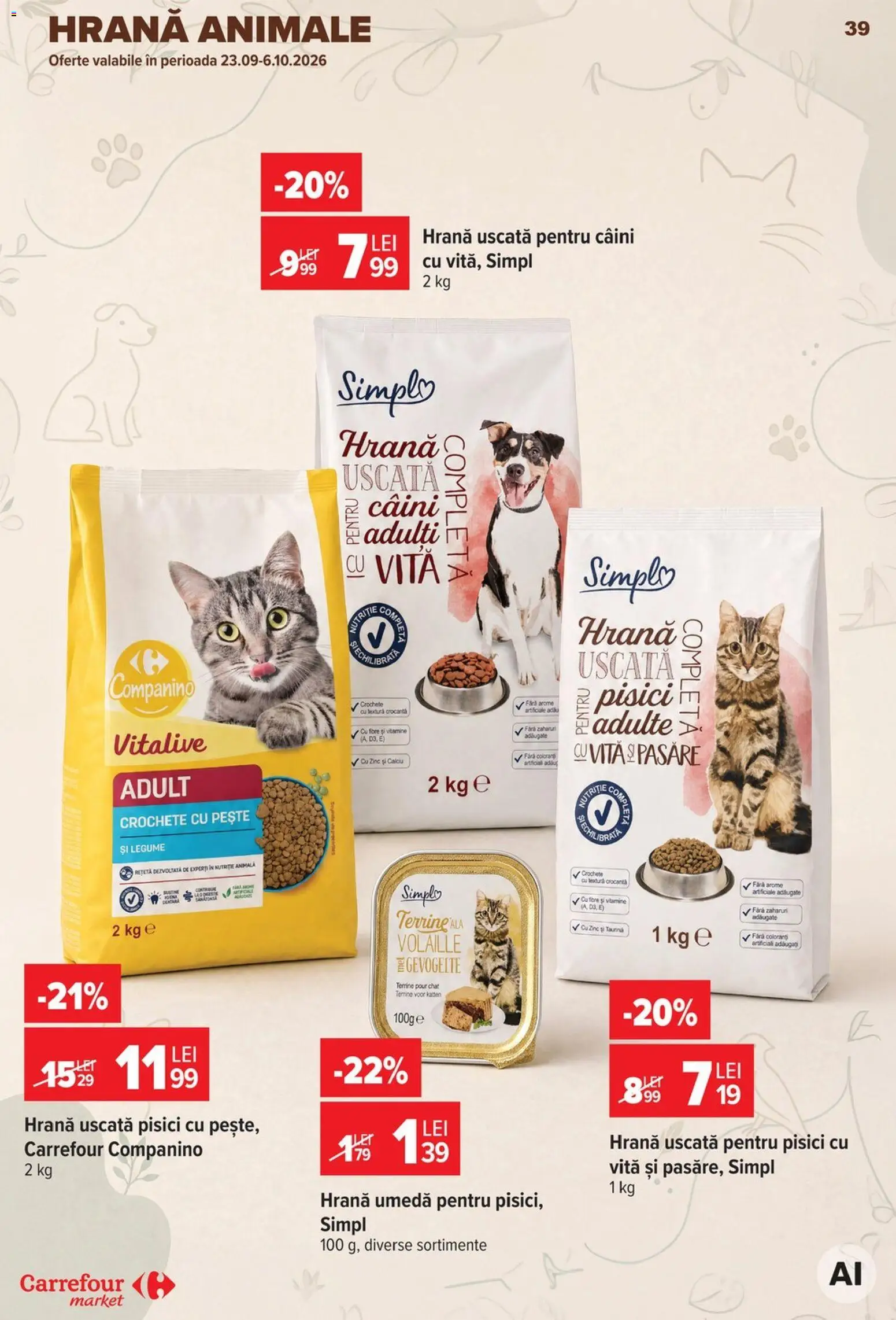 Noul catalog Carrefour – valabil de la 23.09.2026 | Pagină: 39 | Produse: Vită, Crochete, Pește, Legume