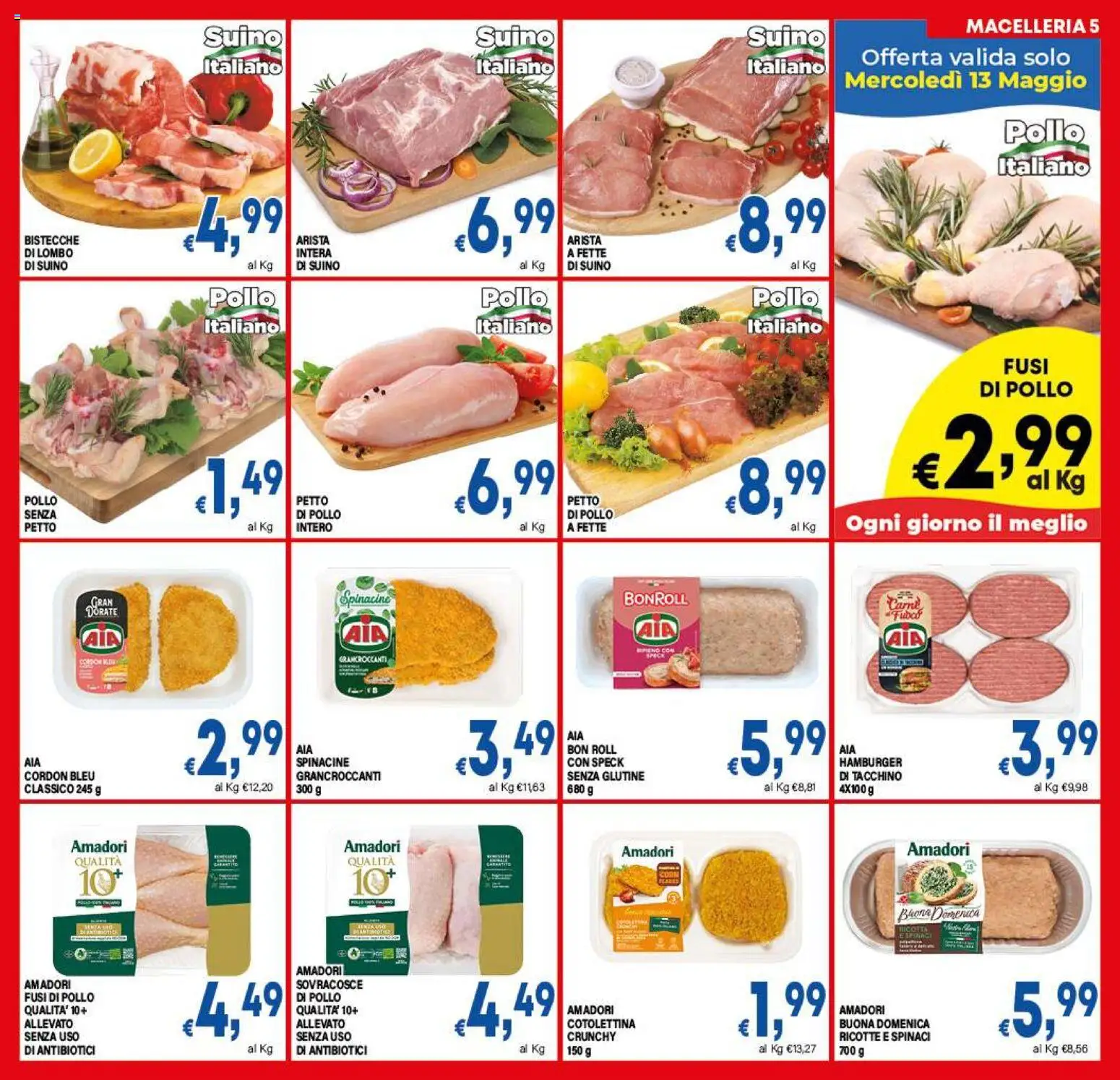 Volantino DEM del 08.05.2026 | Pagina: 5 | Prodotti: Speck, Tacchino, Spinaci, Hamburger