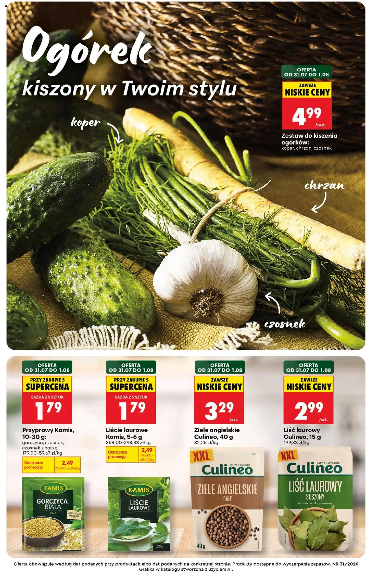Biedronka gazetka - Przetwory od 31.07.2026 | Strona: 2 | Produkty: Ziele angielskie, Liśc laurowy, Chrzan, Przyprawy