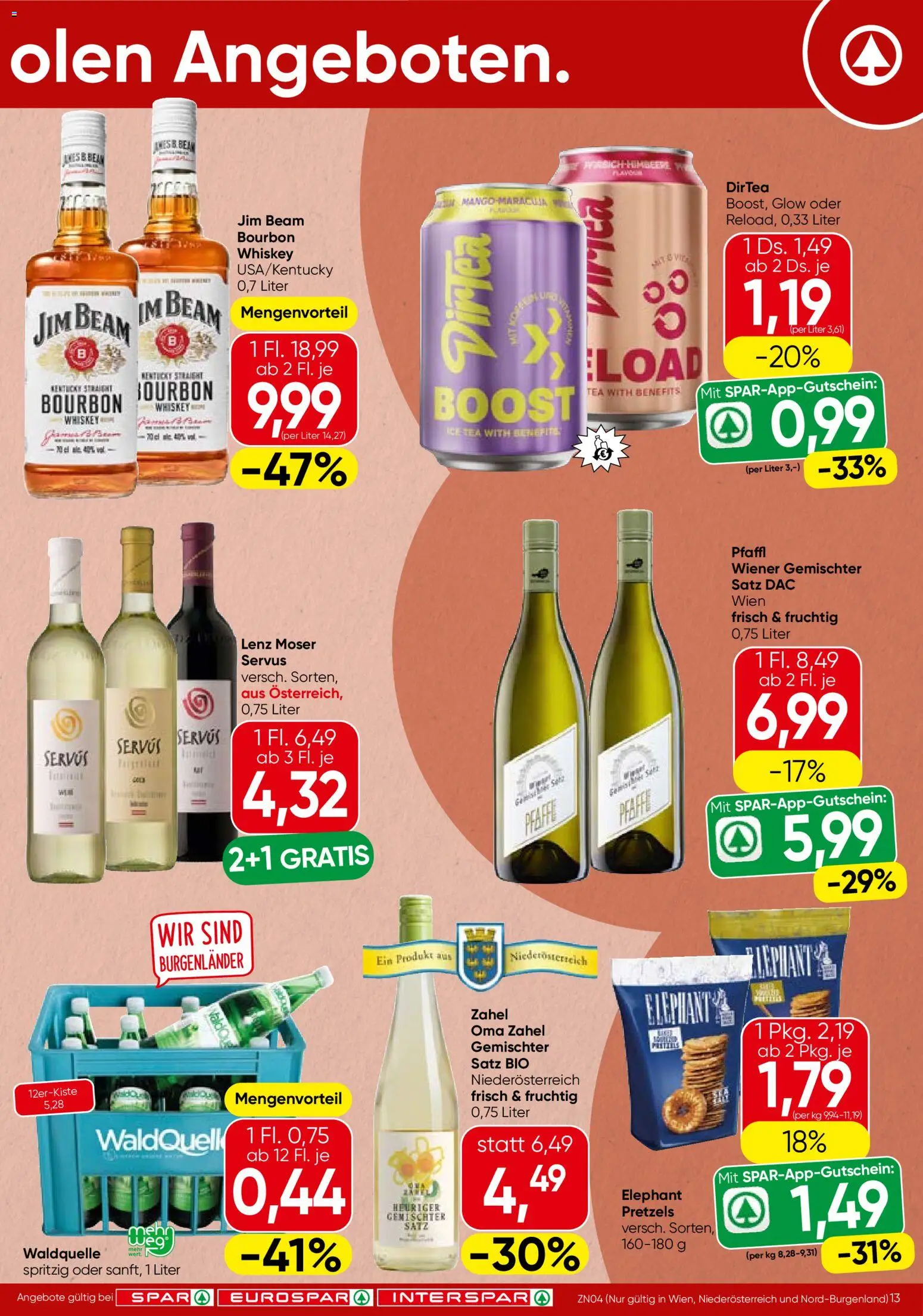Spar Flugblatt - Wien gültig ab 23.04.2026 | Seite: 13 | Produkte: Whiskey, Bourbon