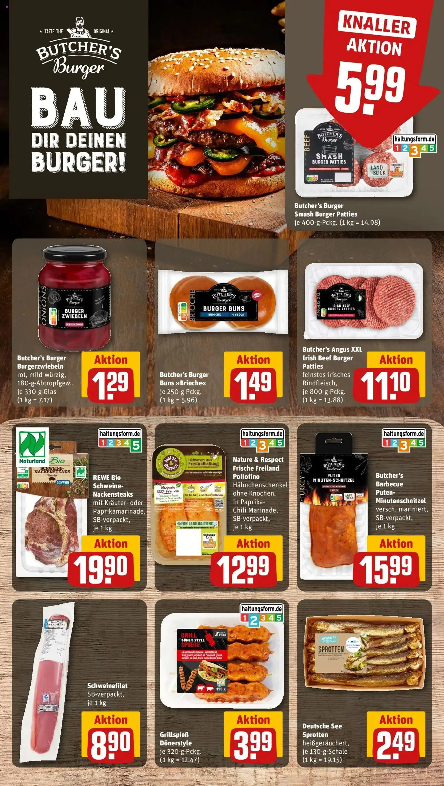 REWE Prospekt ab 24.08.2026 zum Blättern » Angebote | Seite: 8 | Produkte: Hahnchenschenkel, Burger, Schweinefilet, Paprika