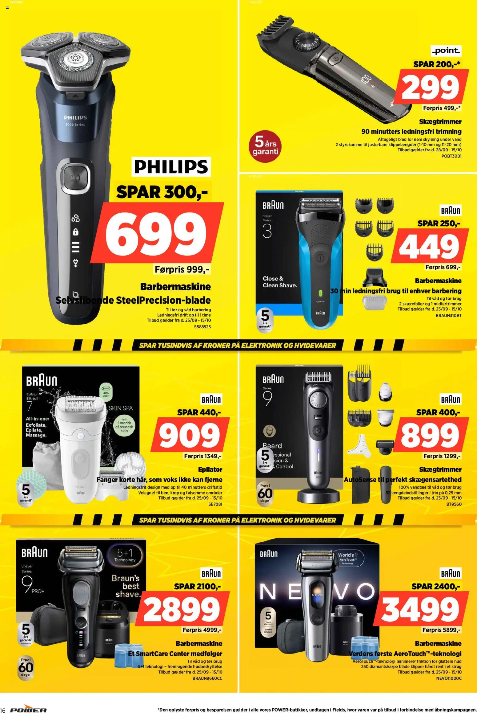 Power tilbudsavis – gyldig fra 02/10/2026 | Side: 16 | Produkter: Barbermaskine, Søm, Epilator