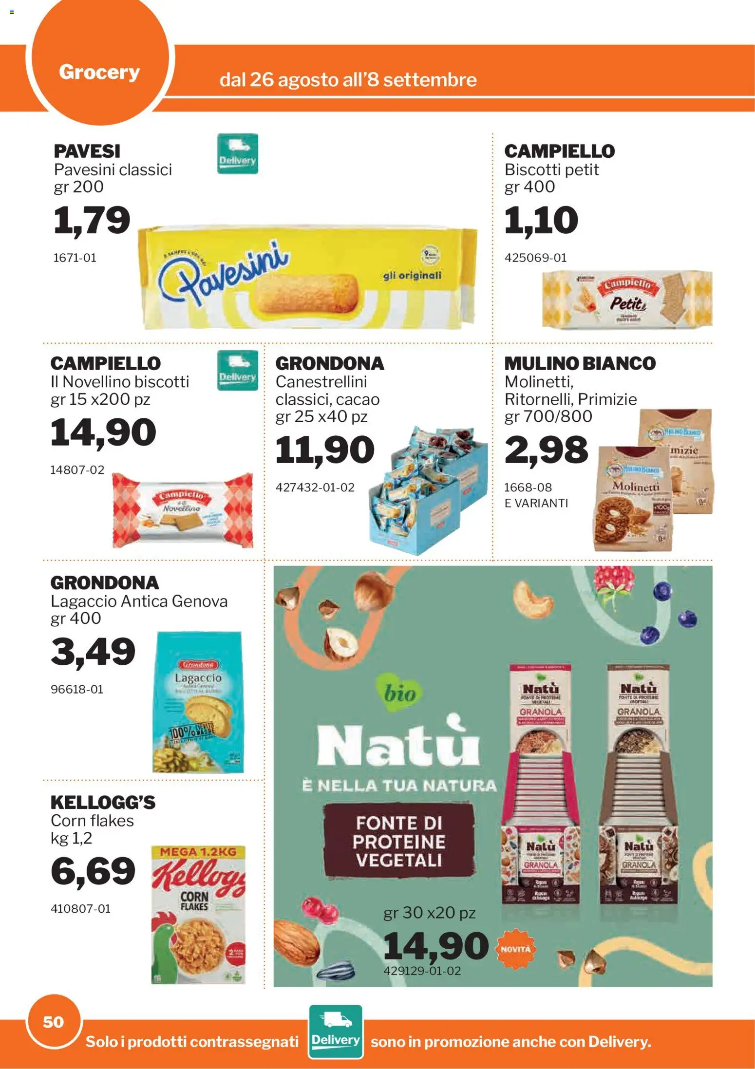 Volantino Sogegross del 26/08/2026 | Pagina: 50 | Prodotti: Biscotti, Cacao