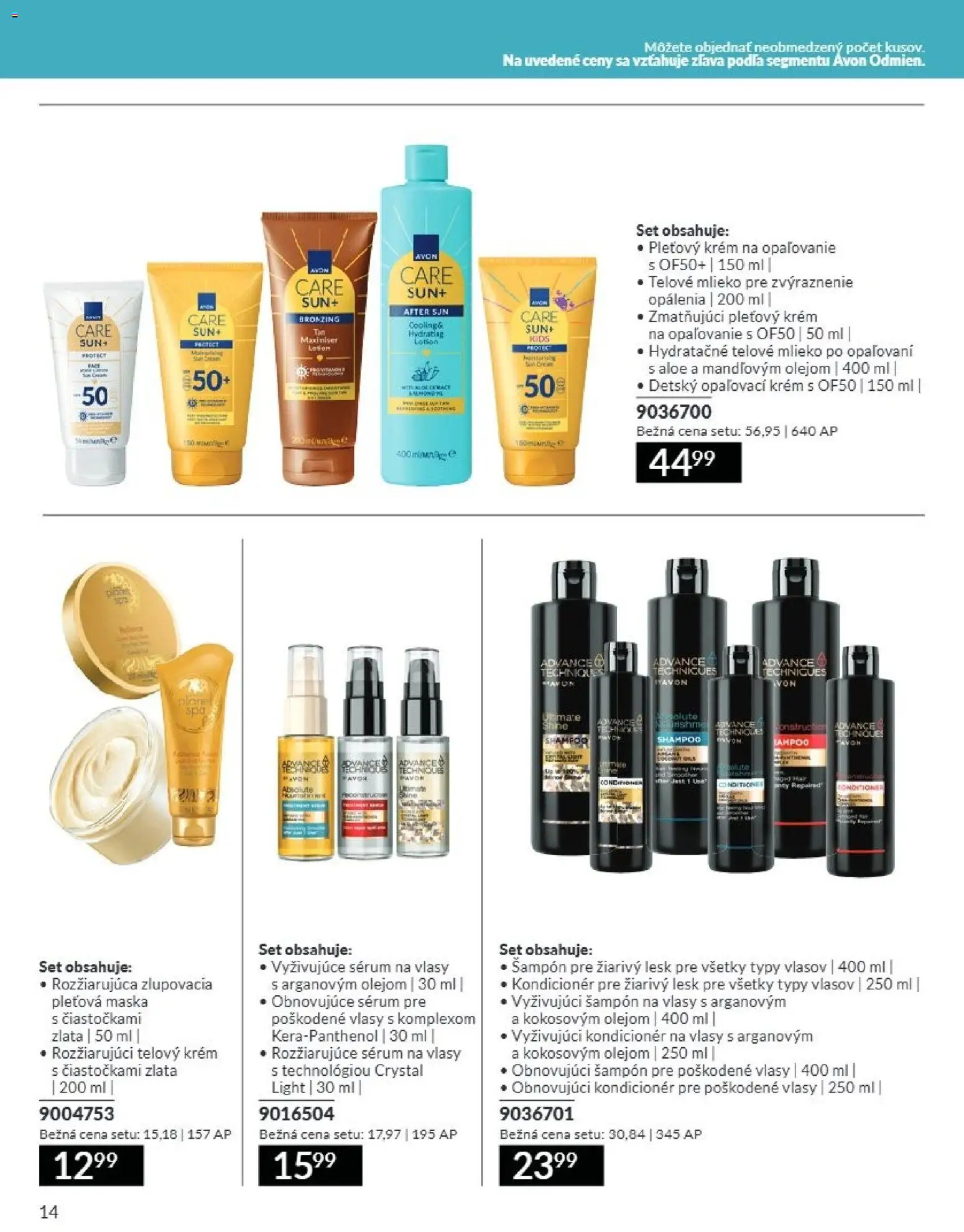 Nové Avon akcie – leták je platný od 01.08.2026 | Strana: 14 | Produkty: Mlieko, Opaľovací krém, Telové mlieko, Krém