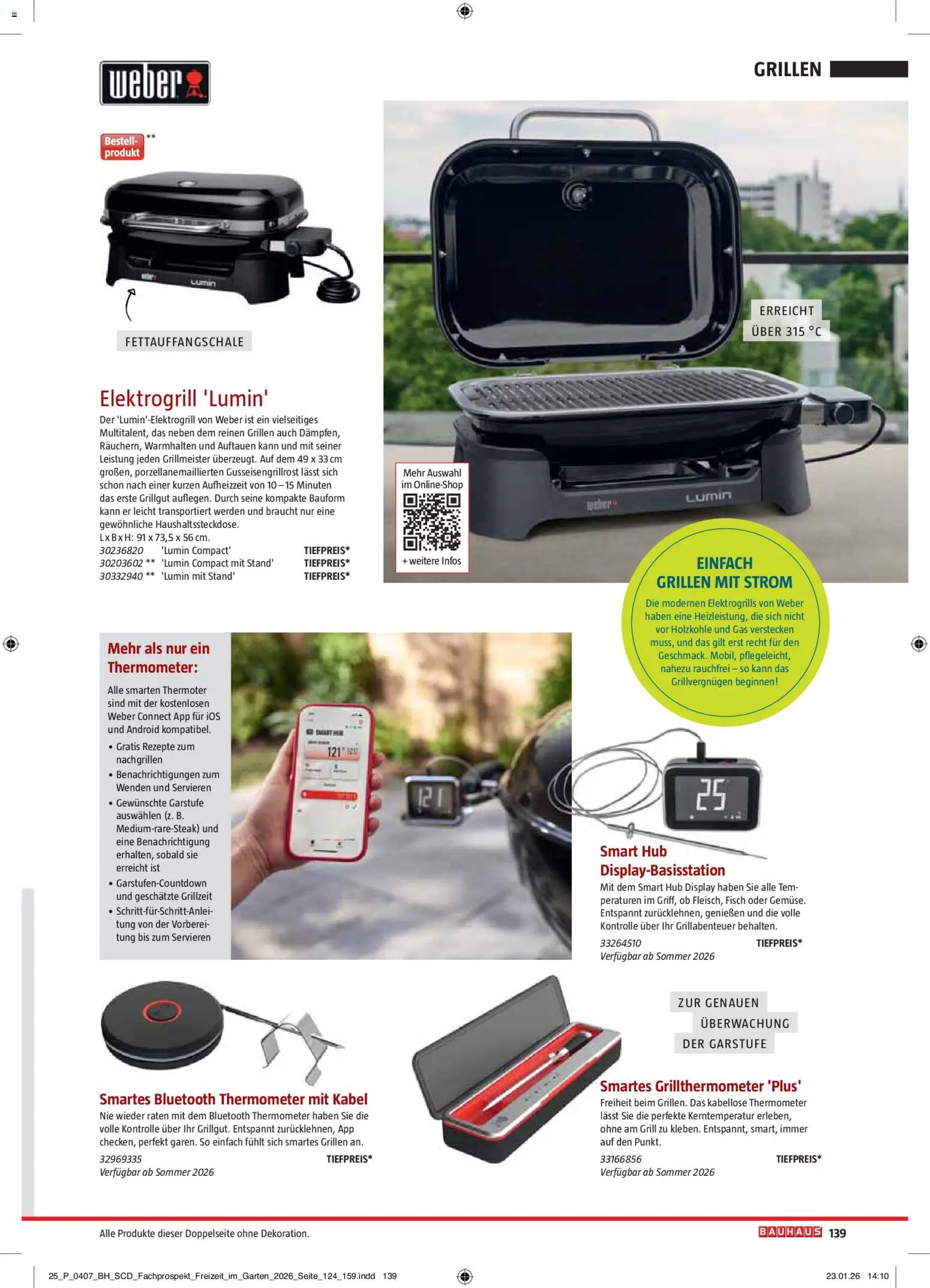 Bauhaus Freizeit im Garten – gültig ab 02.03.2026 | Seite: 139 | Produkte: Kabel, Grill, Thermometer, Fisch