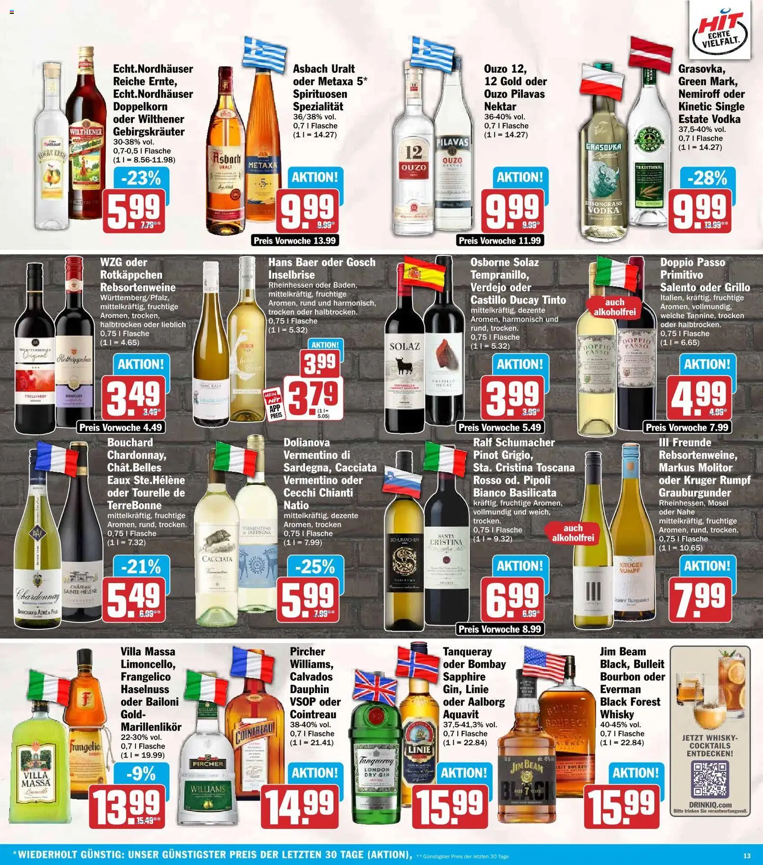 HIT Prospekt – gültig ab 12.10.2026 | Seite: 13 | Produkte: Wilthener, Metaxa, Rotkäppchen, Bourbon