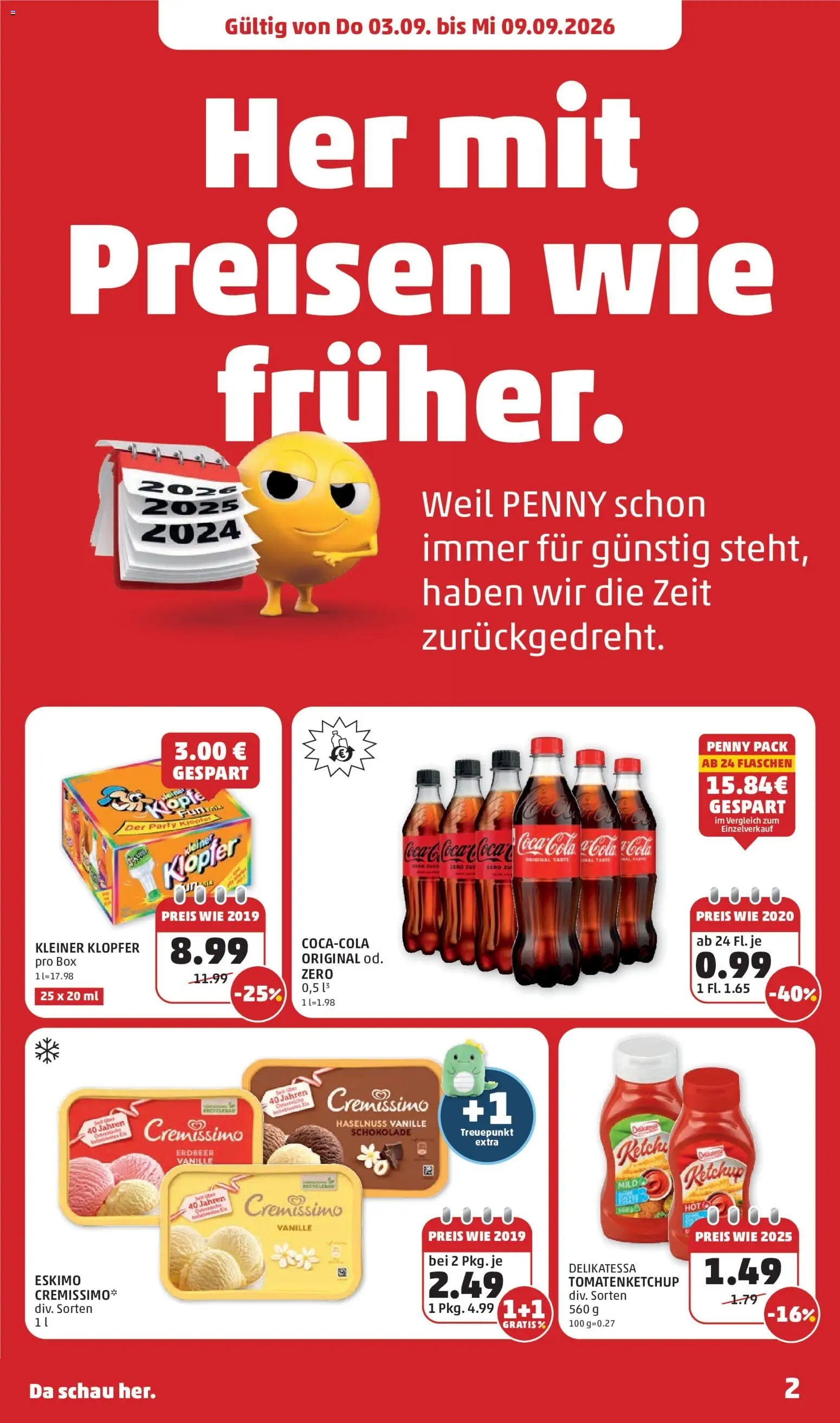 Penny Markt Flugblatt gültig ab 03.09.2026 | Seite: 2 | Produkte: Ketchup, Vanille, Box, Schokolade