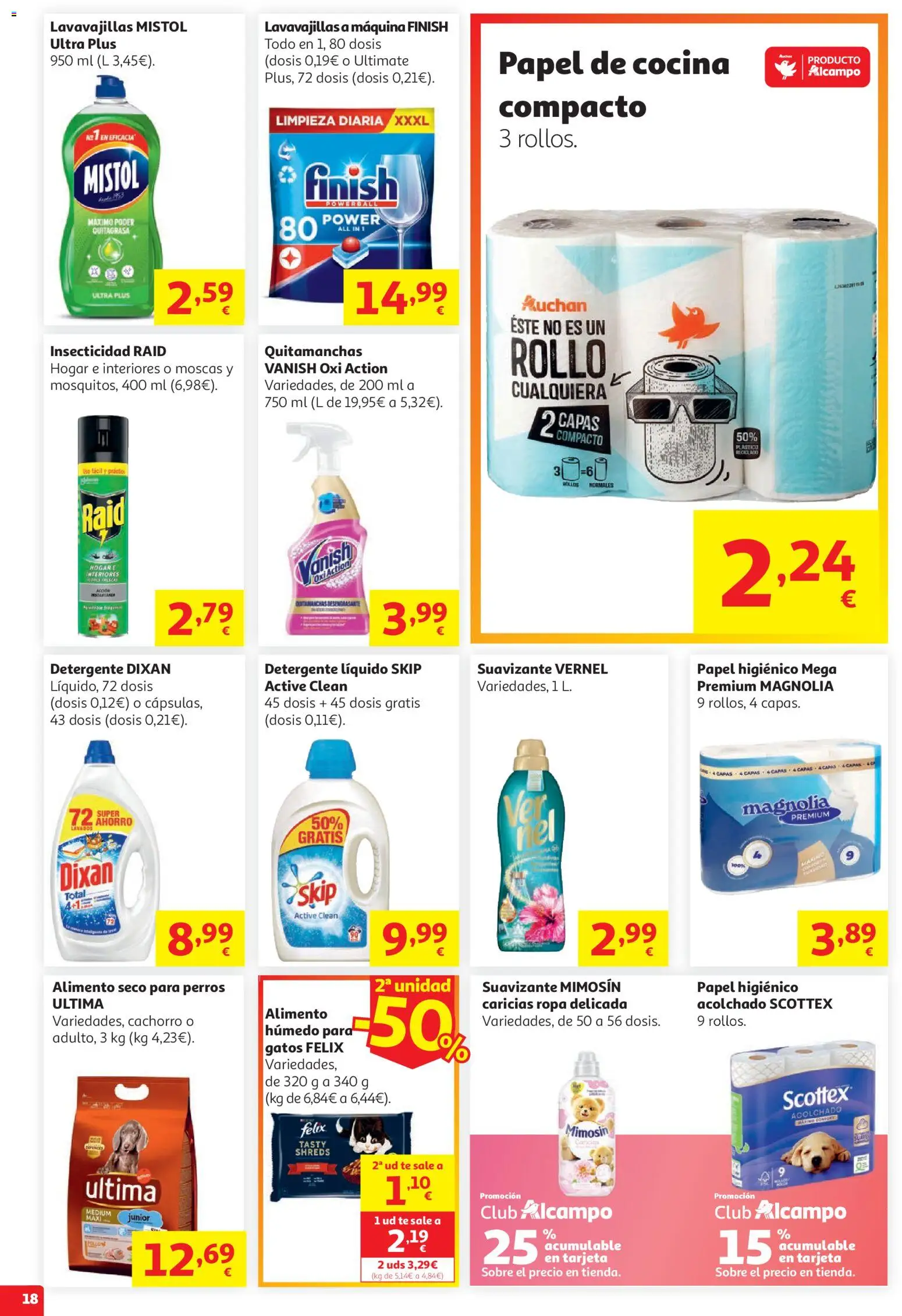 Alcampo HP Cat │ válido desde el 19.05.2026 | Página: 18 | Productos: Quitamanchas, Detergente, Suavizante, Cocina