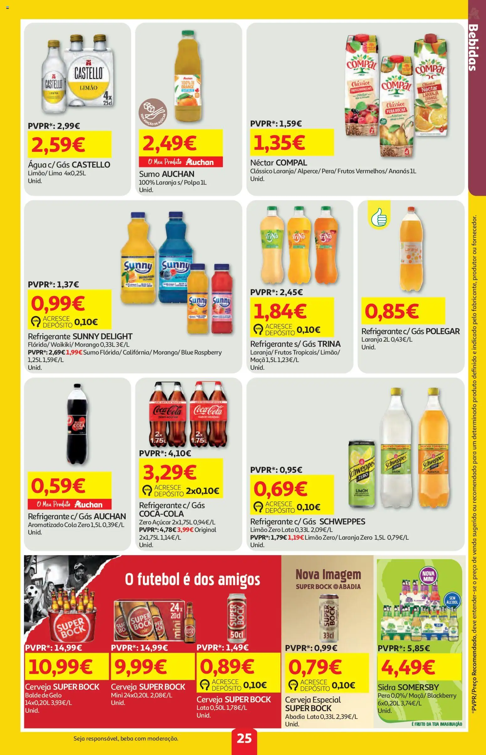Auchan folheto │ válido de 25/06/2026 | Página: 25 | Produtos: Agua, Balde, Sumo, Cerveja