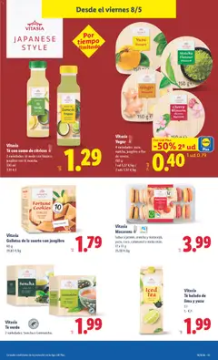 Vista previa Vitasia Té con zumo de citricos, 2 variedades: té verde con limón o jengibre con té matcha. 330 ml válido desde el 04.05.2026 | Página: 39 | Productos: Ροζ πιπέρι, Té, Galletas, Helado