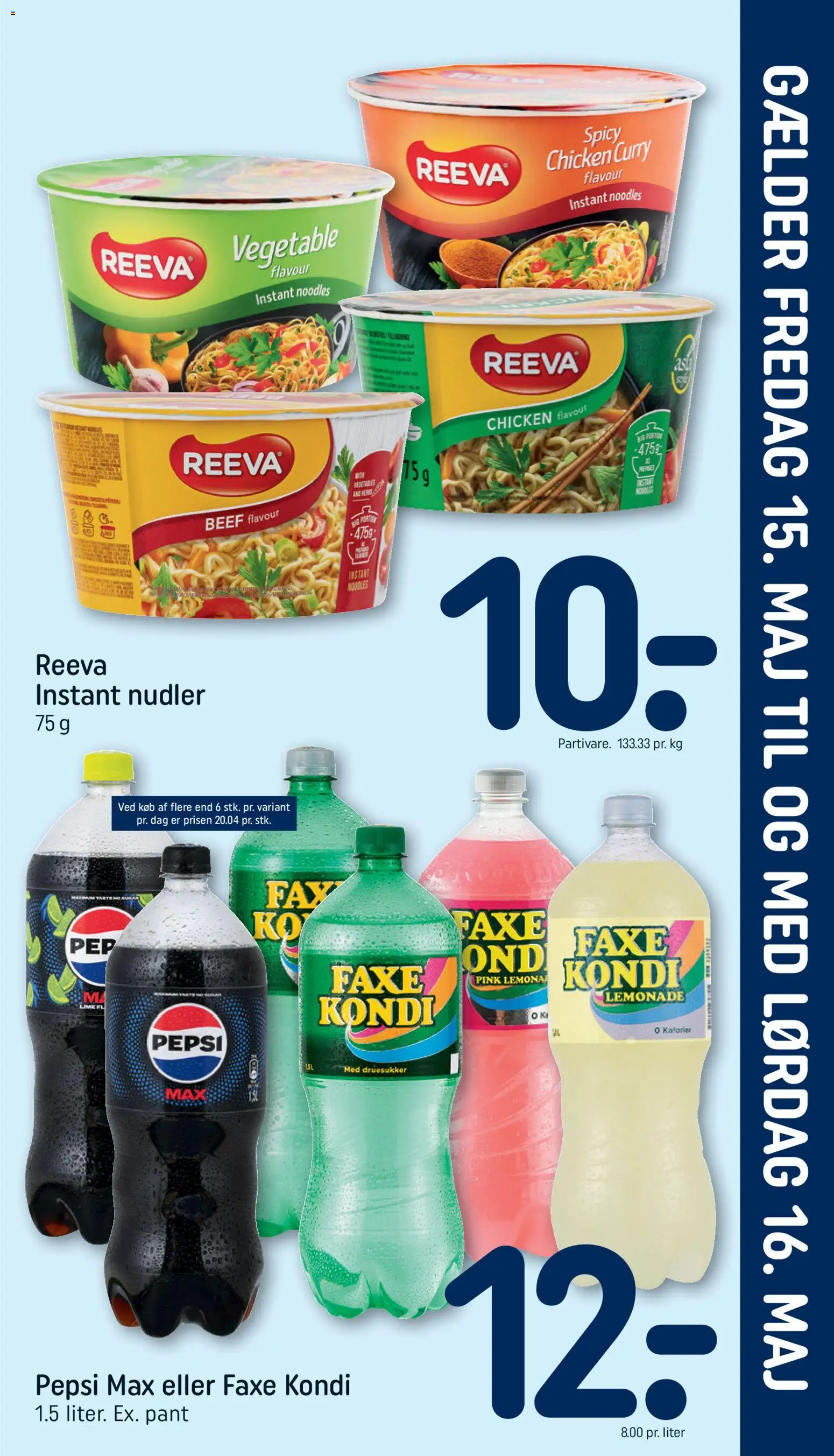 Rema 1000 tilbudsavis – gyldig fra 10.05.2026 | Side: 23 | Produkter: Nudler, Faxe Kondi, Pepsi, Pepsi Max