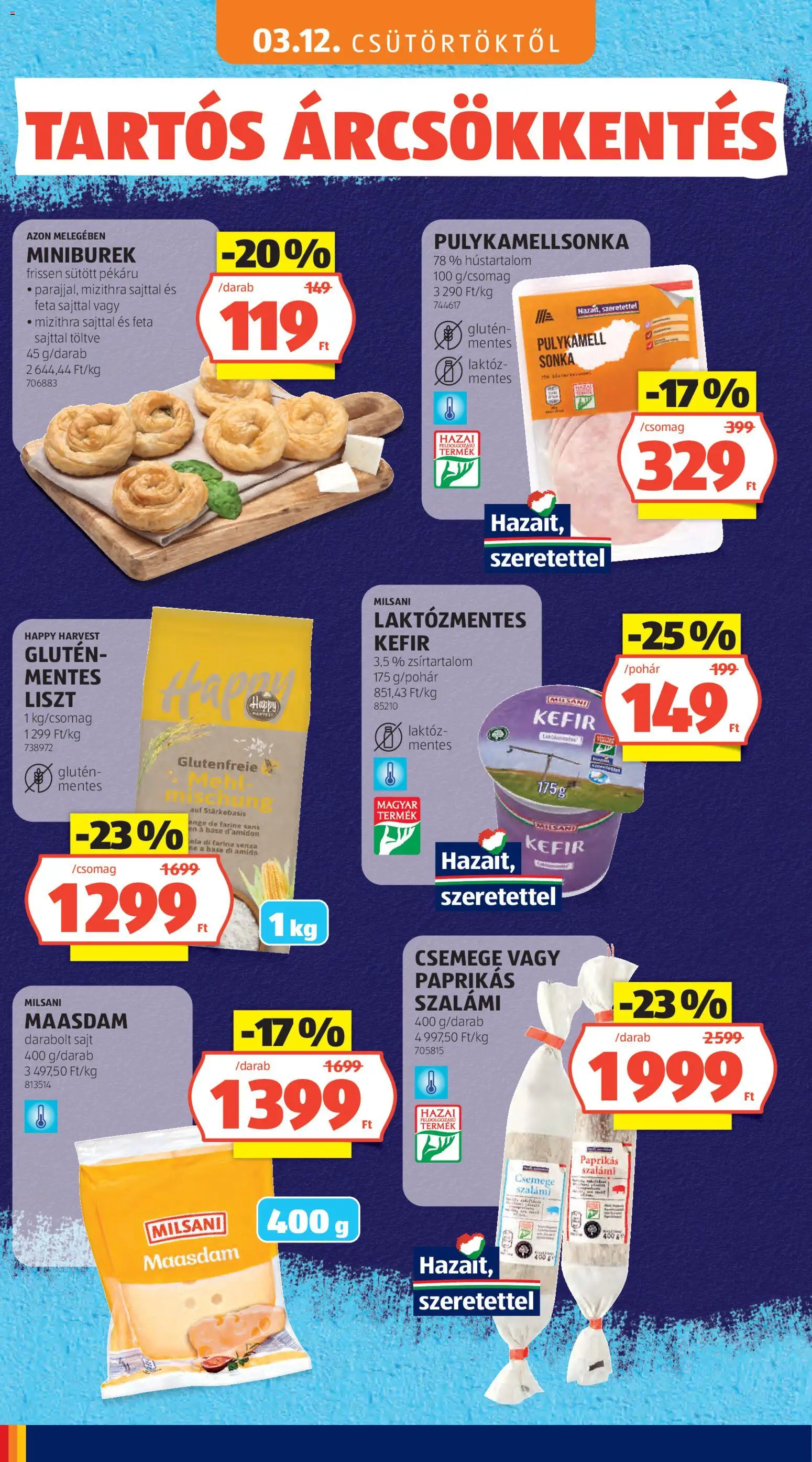 Aldi akciós ujság - amely érvényes a következő dátumtól: 2026.04.02. | Oldal: 4 | Termékek: Kefir, Sonka, Sajt, Szalámi