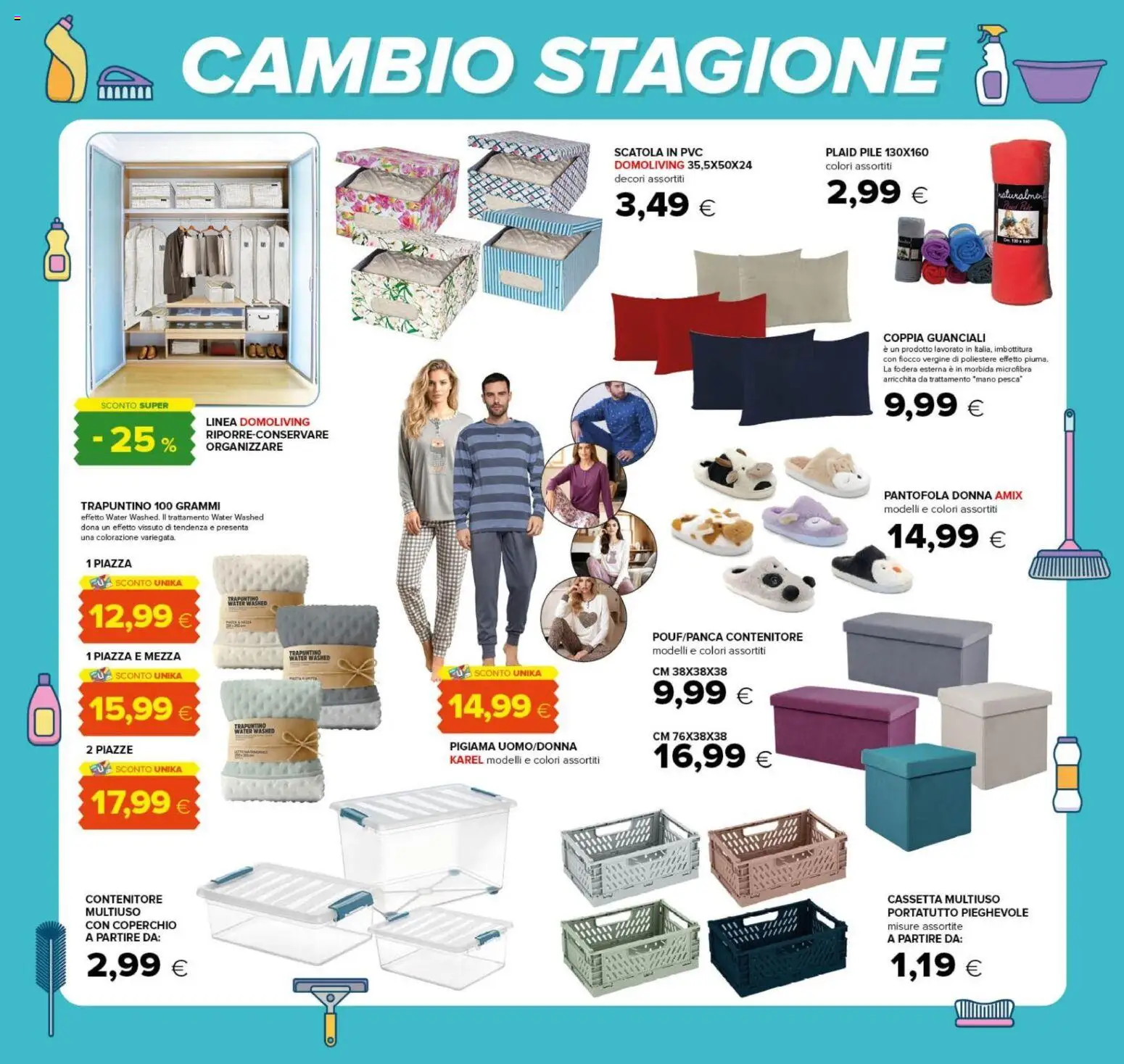 Volantino Oasi del 25/09/2026 | Pagina: 22 | Prodotti: Plaid, Pigiama, Pesca, Scatola