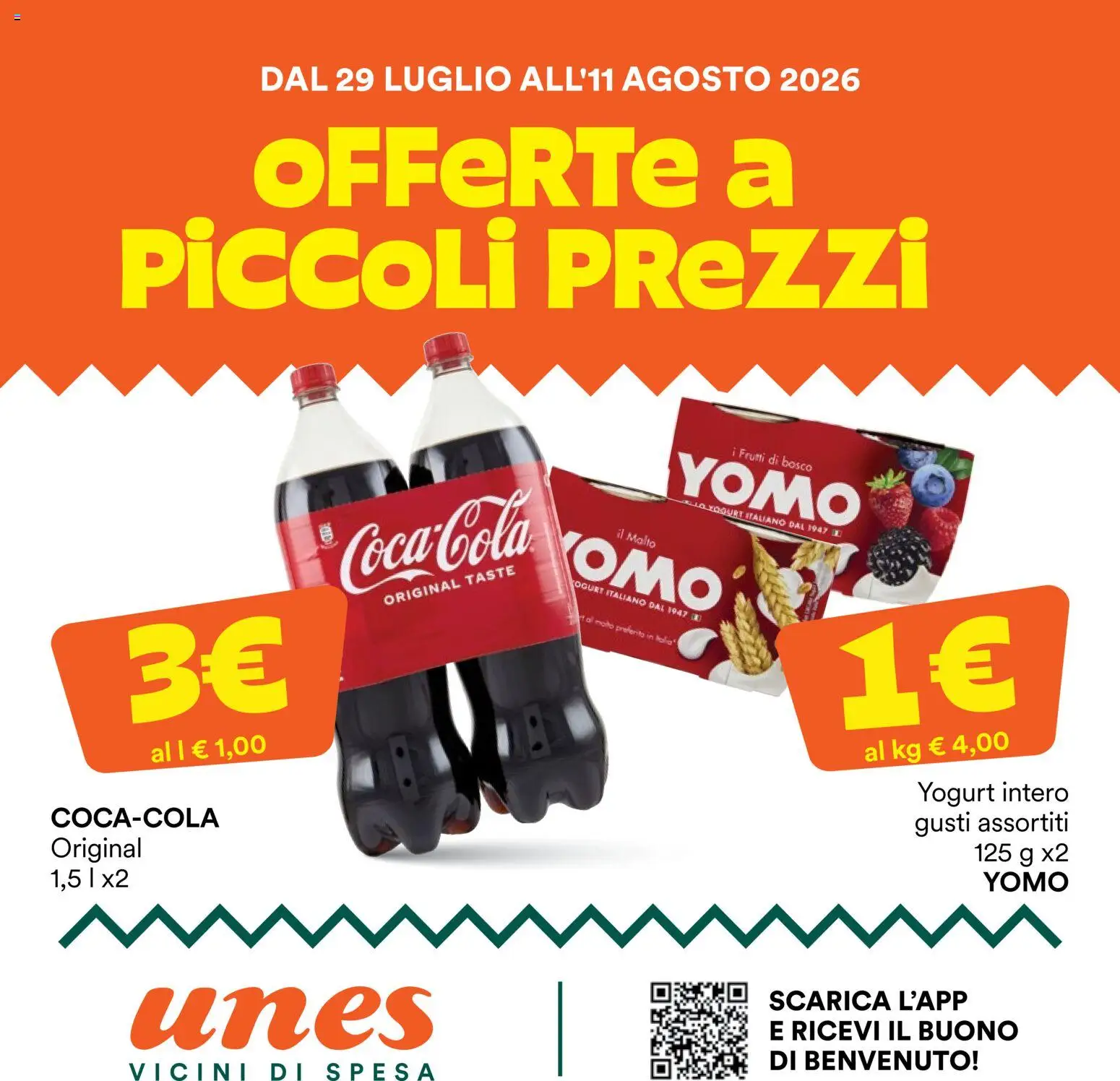 Volantino Unes del 29/07/2026 | Pagina: 1 | Prodotti: Yogurt