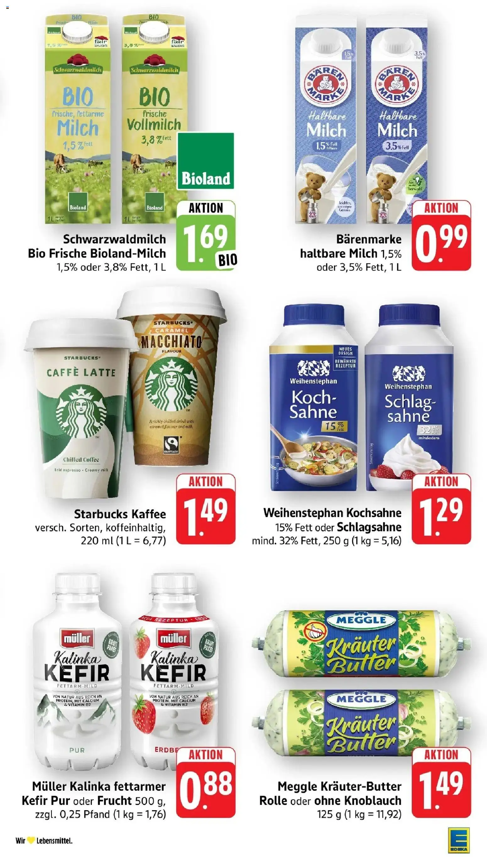 Edeka Prospekt Bad Bergzabern (ab 10.08.2026) » Angebote Online | Seite: 17 | Produkte: Kefir, Kochsahne, Butter, Starbucks