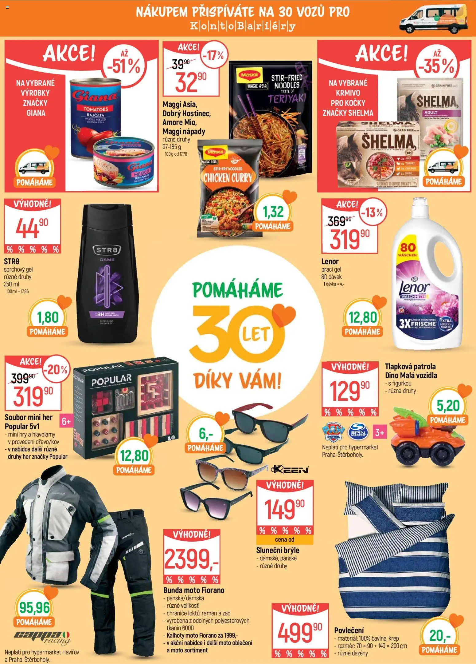 Globus leták - Pomáháme 30 let od 29.07.2026 | Strana: 2 | Produkty: Lenor, Maggi, Povlečení, Chrániče