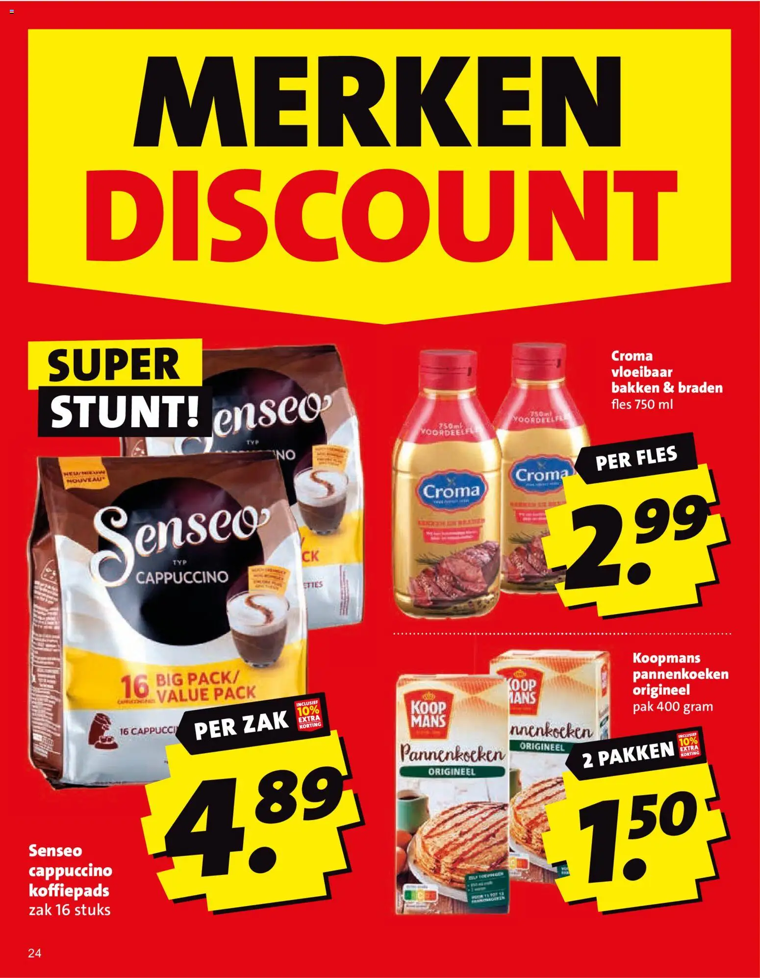 {H1} | Pagina: 24 | Producten: Koffiepads, Pannenkoeken, Zak, Cappuccino