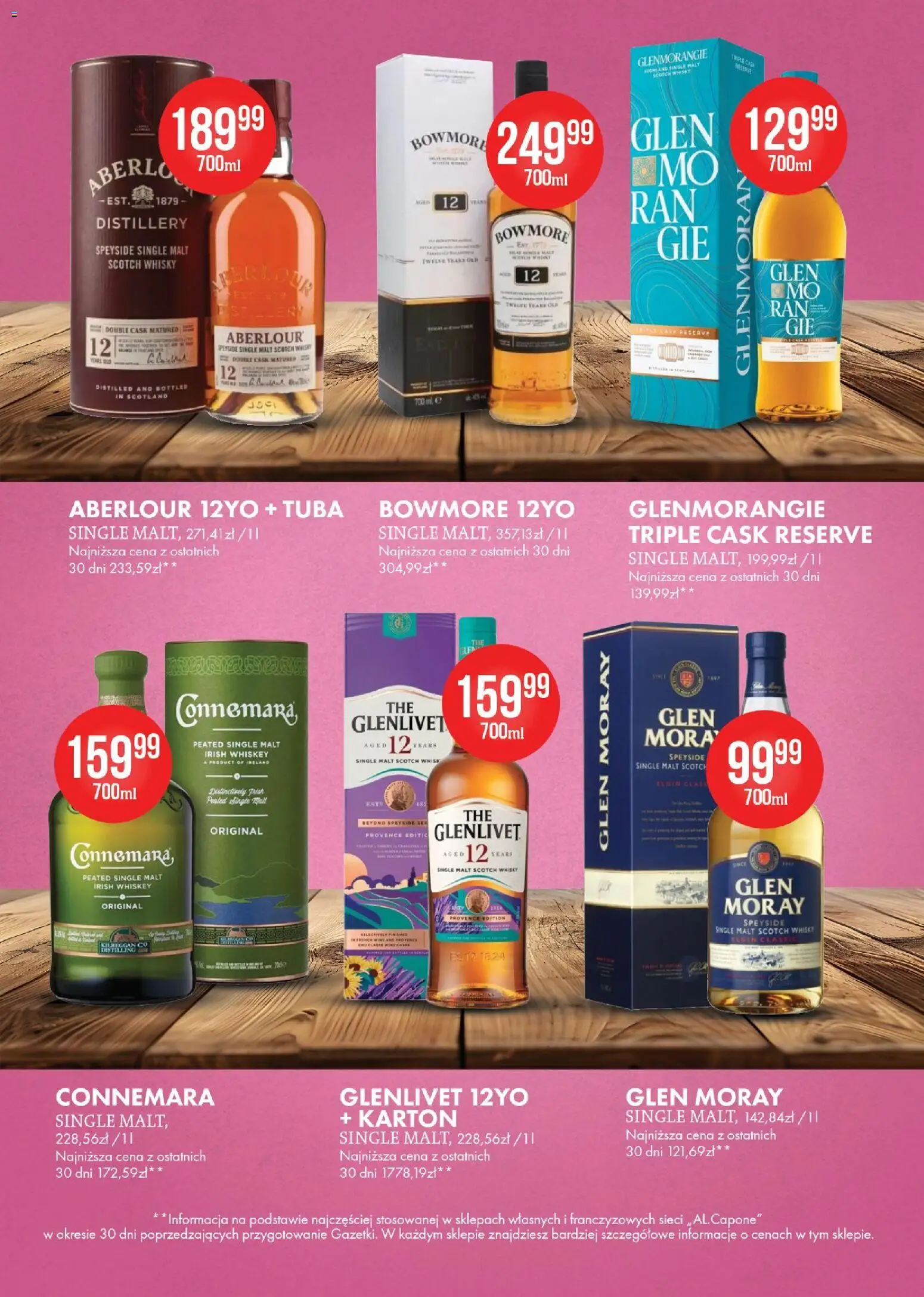 Al.Capone gazetka od 07.09.2026 | Strona: 6 | Produkty: Scotch whisky, Irish whiskey, Whisky