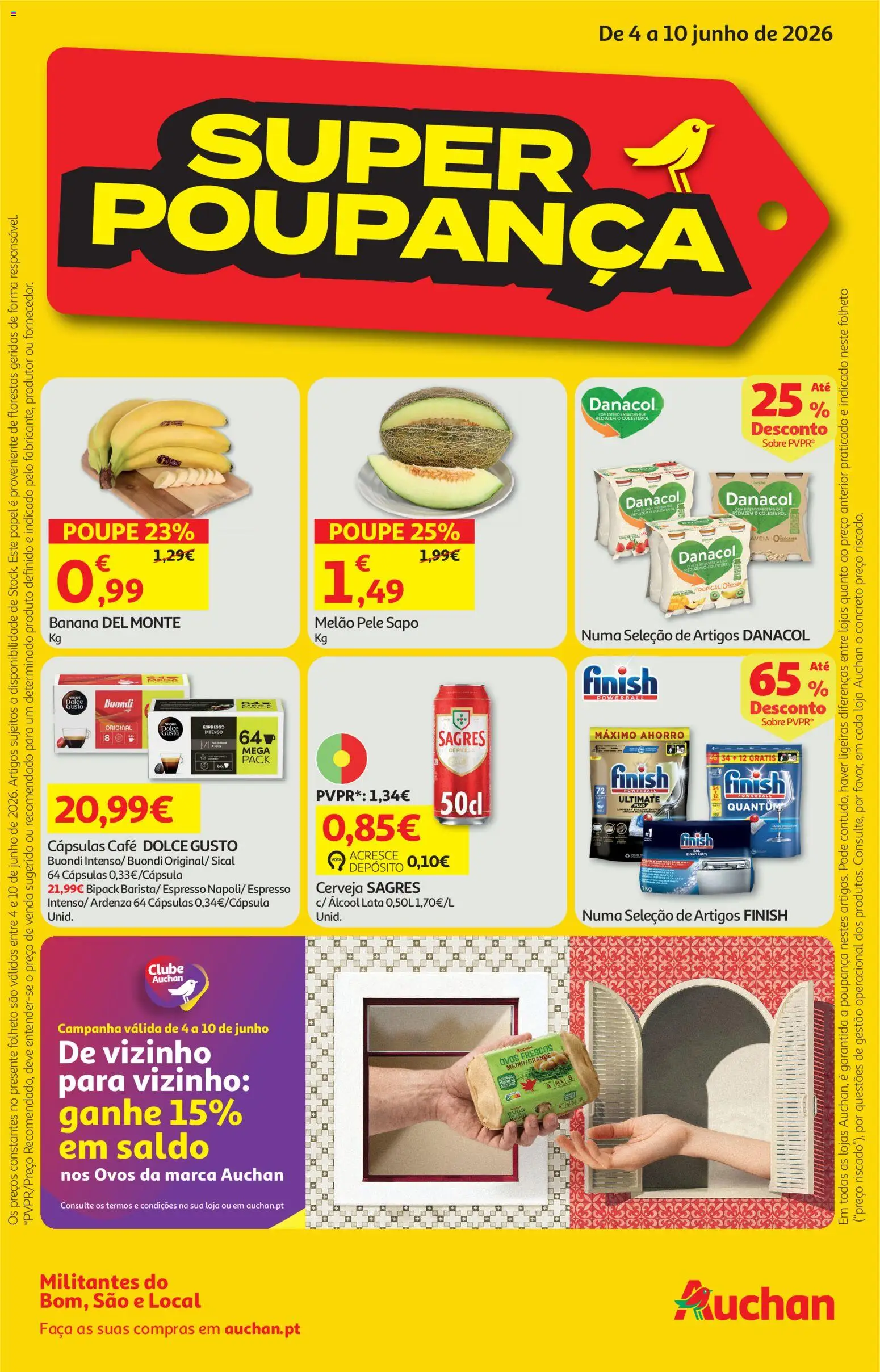 Auchan folheto │ válido de 04.06.2026 | Página: 1 | Produtos: Cápsulas café, Café, Cerveja, Dolce gusto