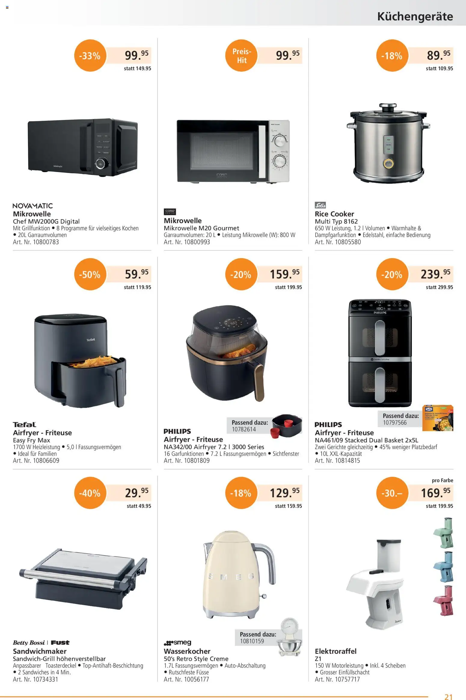 Fust aktionen – gültig ab 01.05.2026 | Seite: 21 | Produkte: Friteuse, Wasserkocher, Creme, Philips