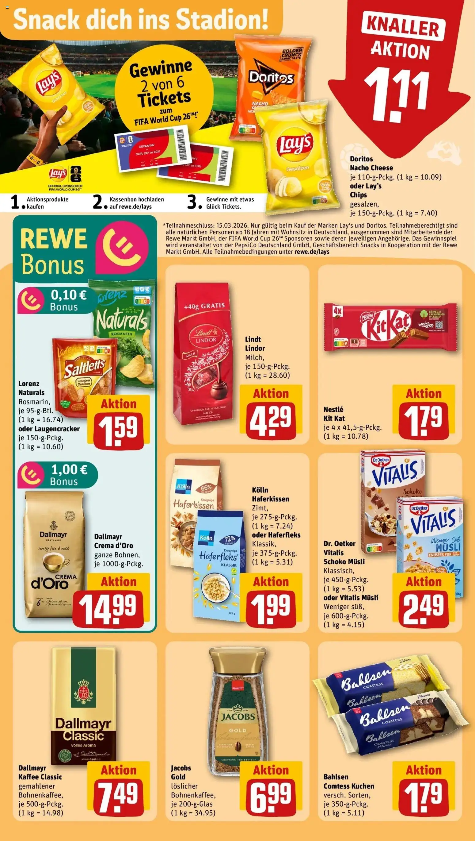 Rewe Prospekt Habichtswald/Ehlen	 – gültig ab 02.03.2026 | Seite: 27 | Produkte: Musli, Dallmayr, Lindt, Kuchen