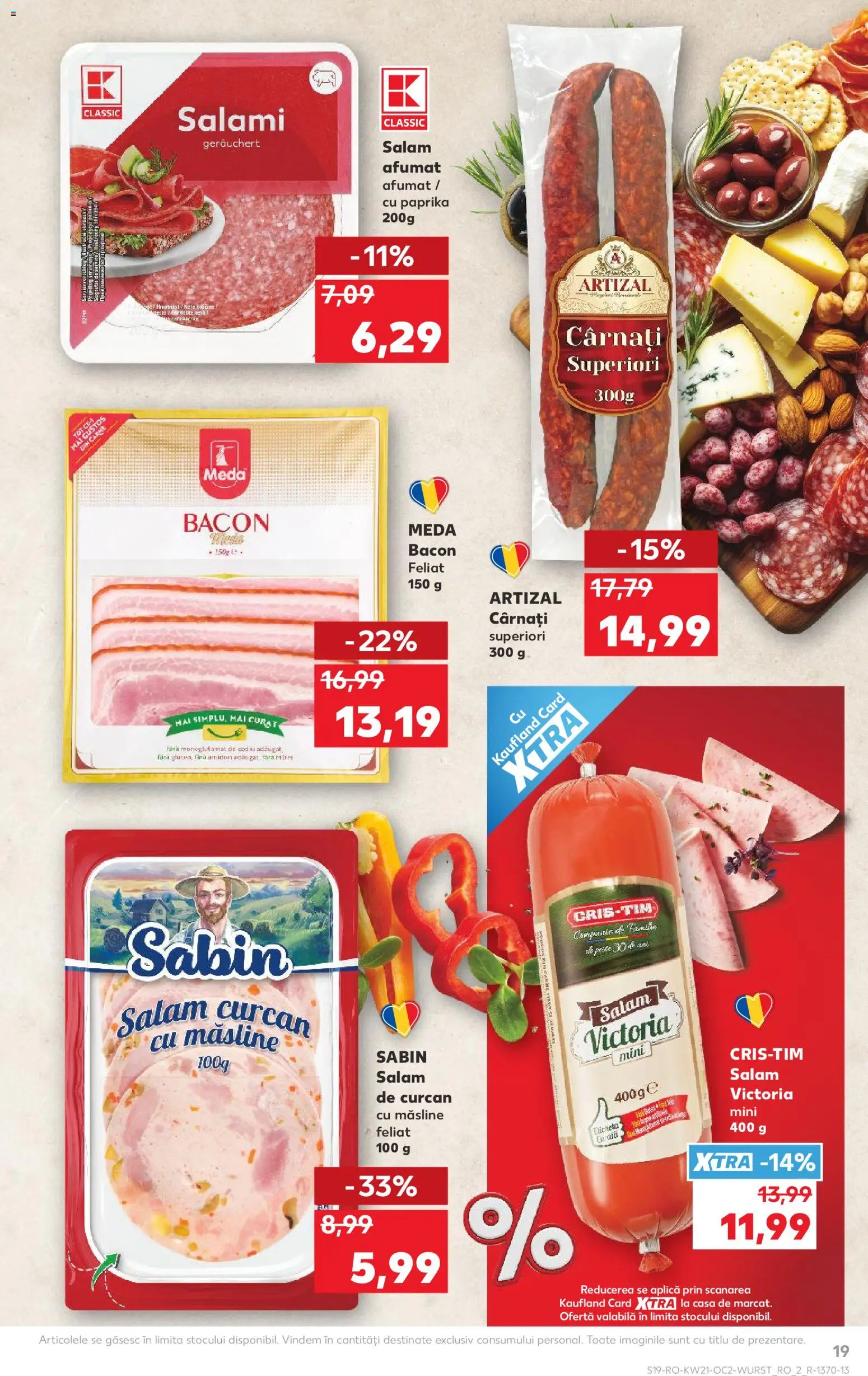 Noul catalog Kaufland – valabil de la 20.05.2026 | Pagină: 19 | Produse: Măsline, Bacon, Salam, Cârnați